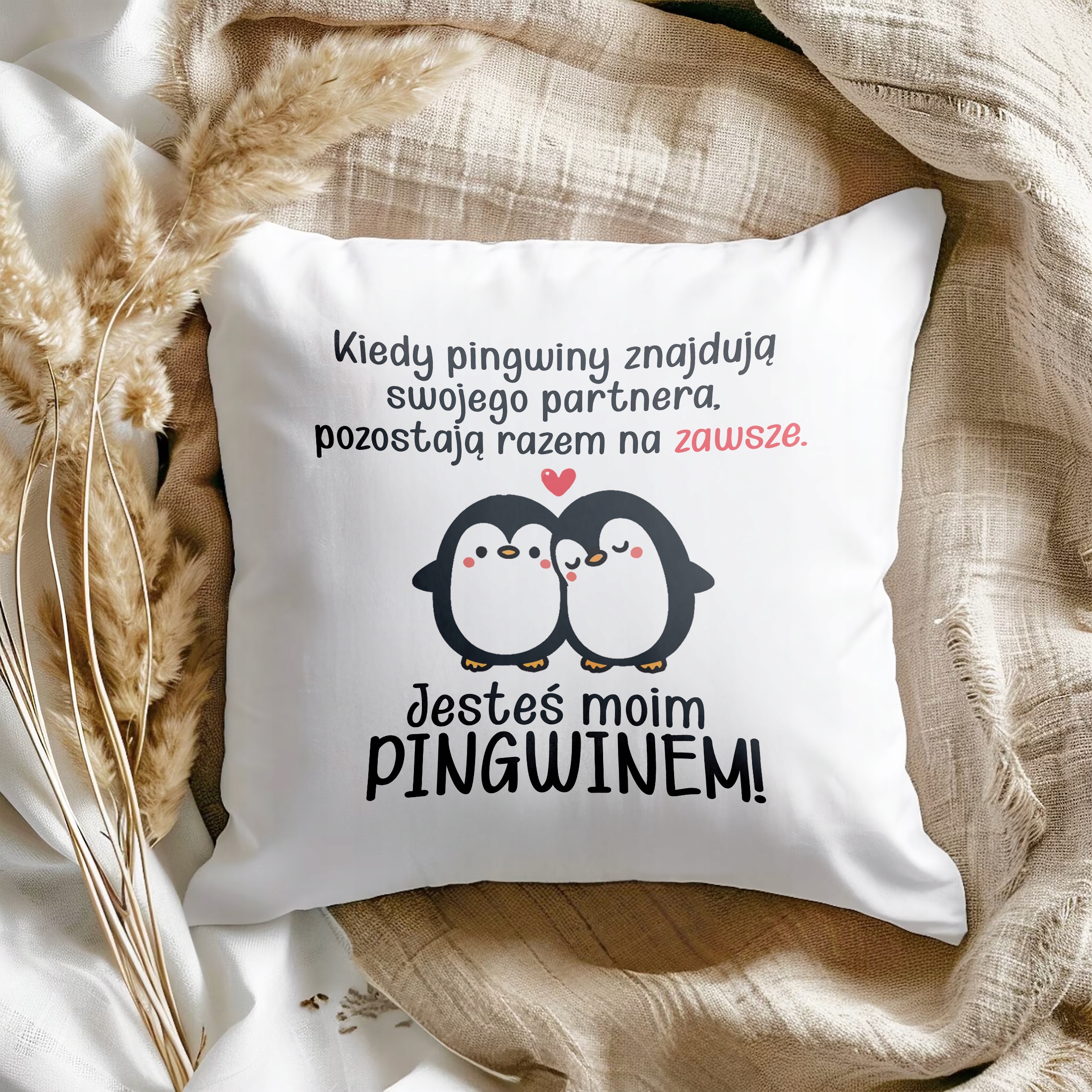Poduszka na walentynki Jesteś moim Pingwinem Prezent Upominek