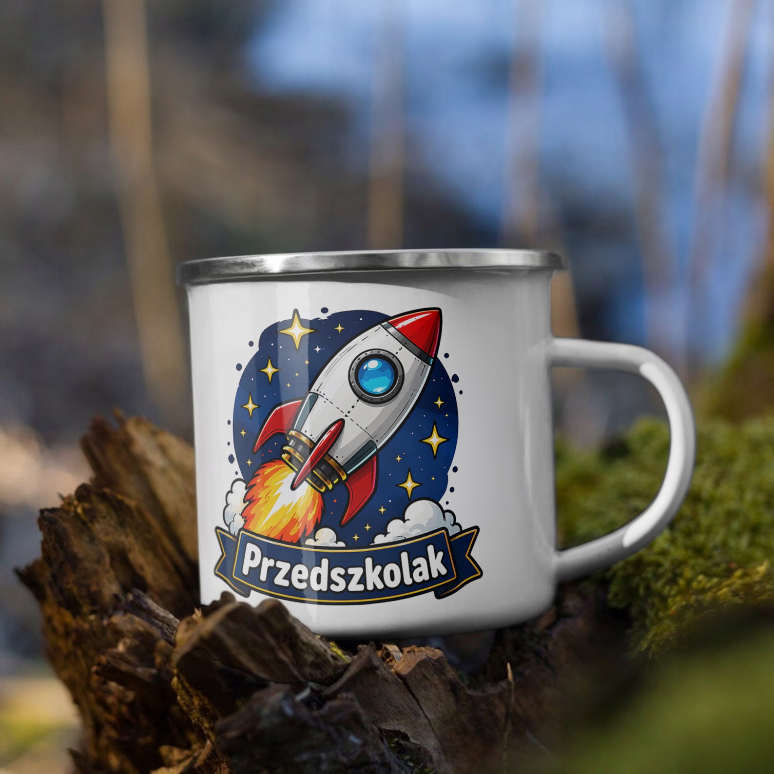 Zestaw Plecak Worek Kubek Emaliowany Z Nadrukiem Przedszkolak Szkoła