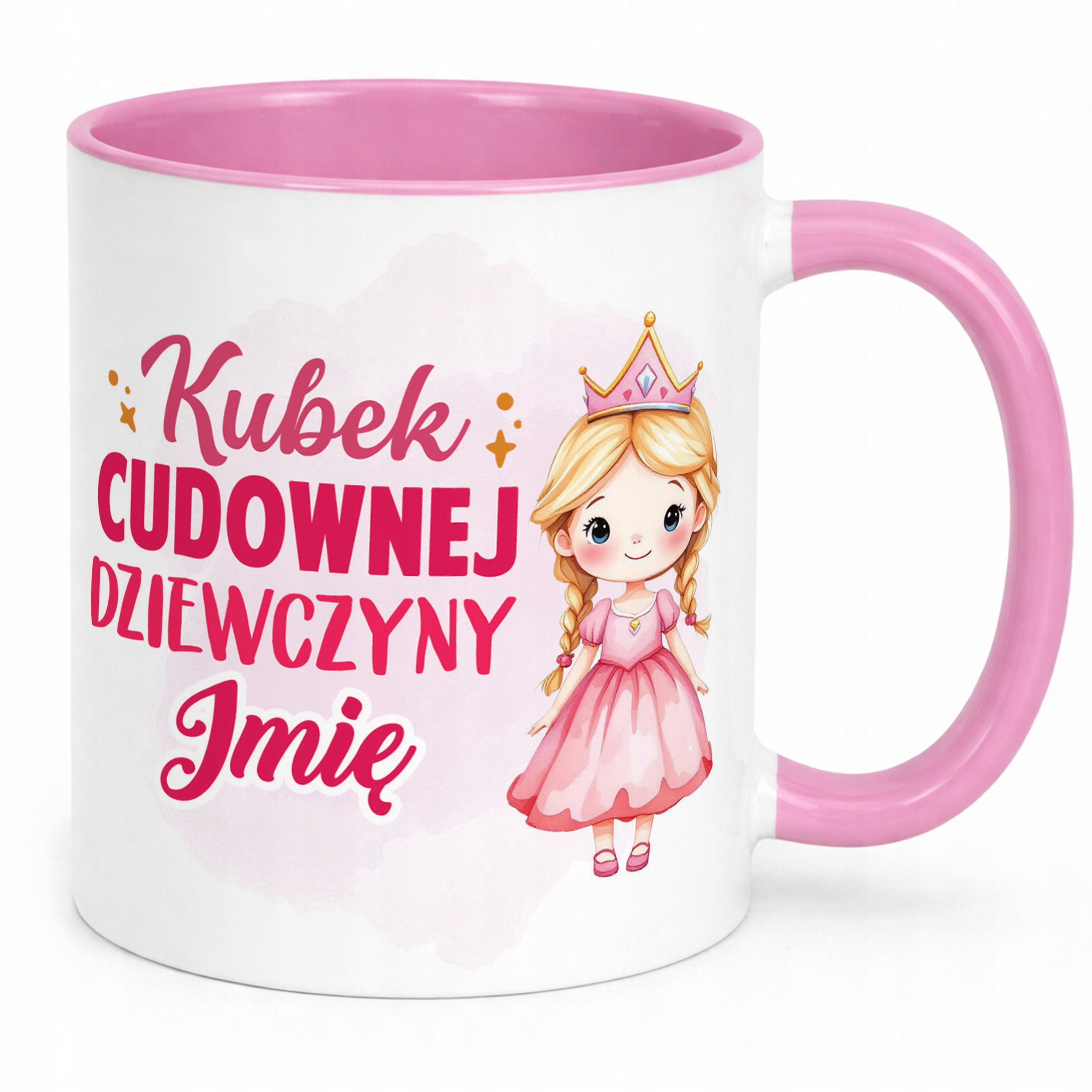 Kubek Różowy Personalizowany Dzień Kobiet Dla Dziewczynki Prezent