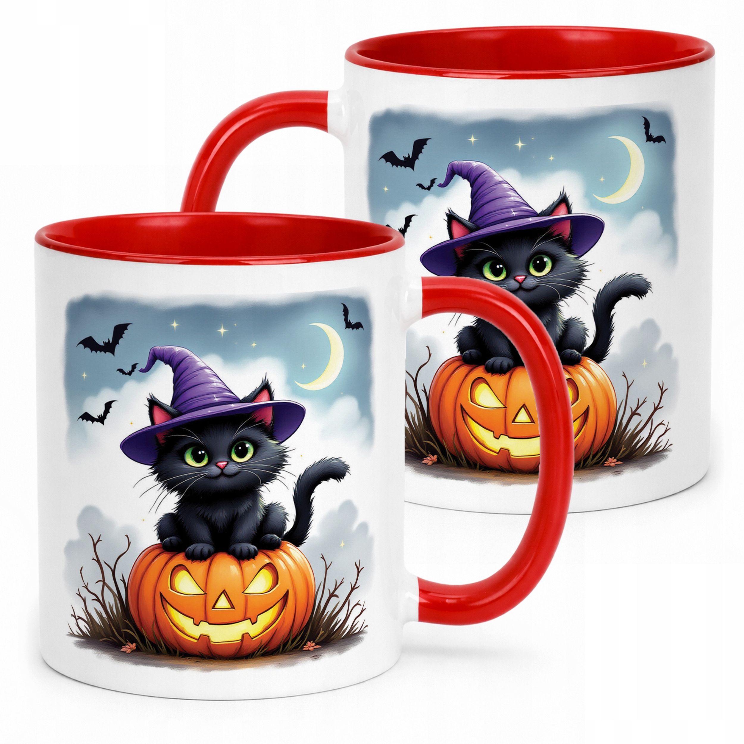 Kubek ceramiczny Halloween Kot Dynia Jesień Prezent Upominek