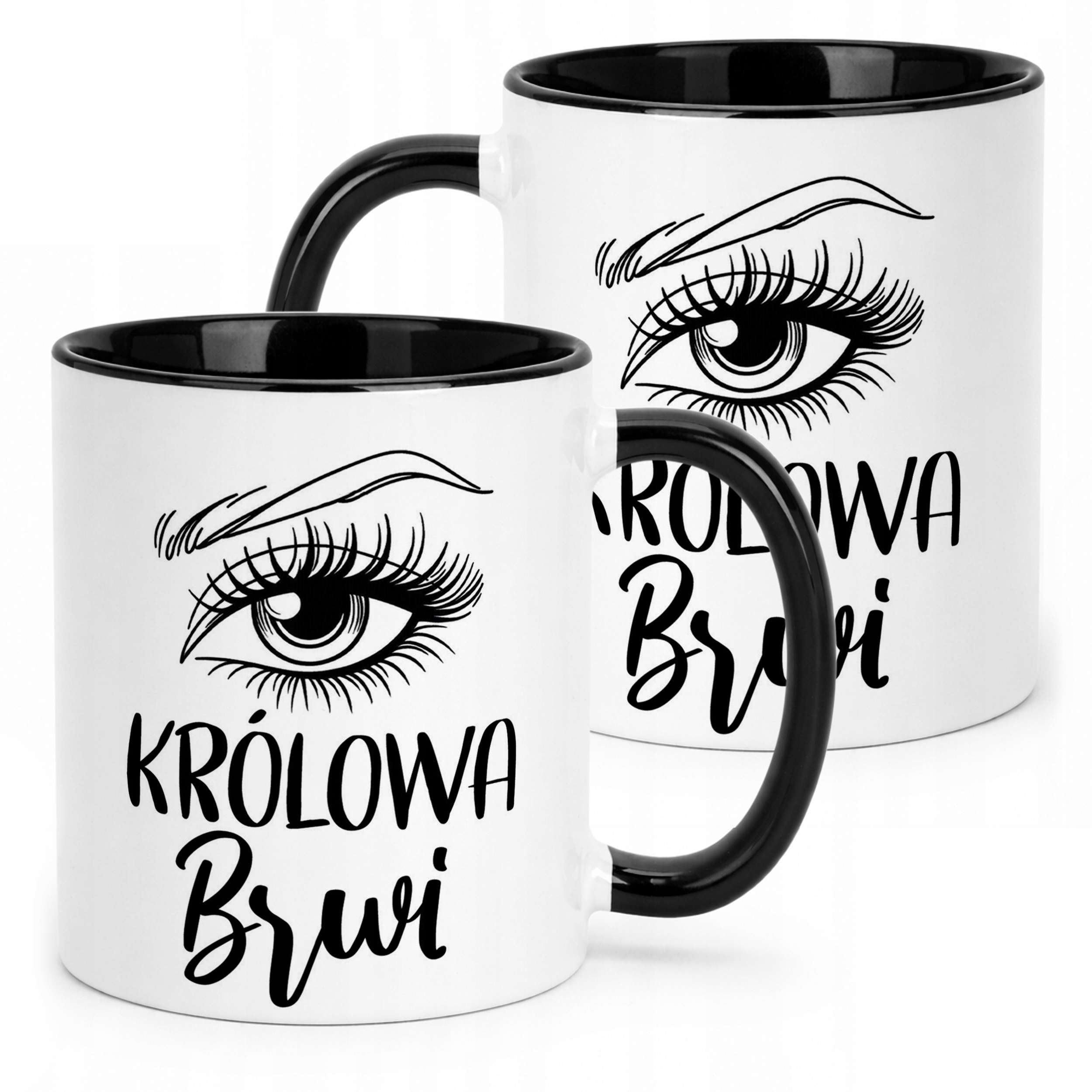 Kubek Czarny Królowa Brwi Dla Stylistki Brwi Prezent Upominek