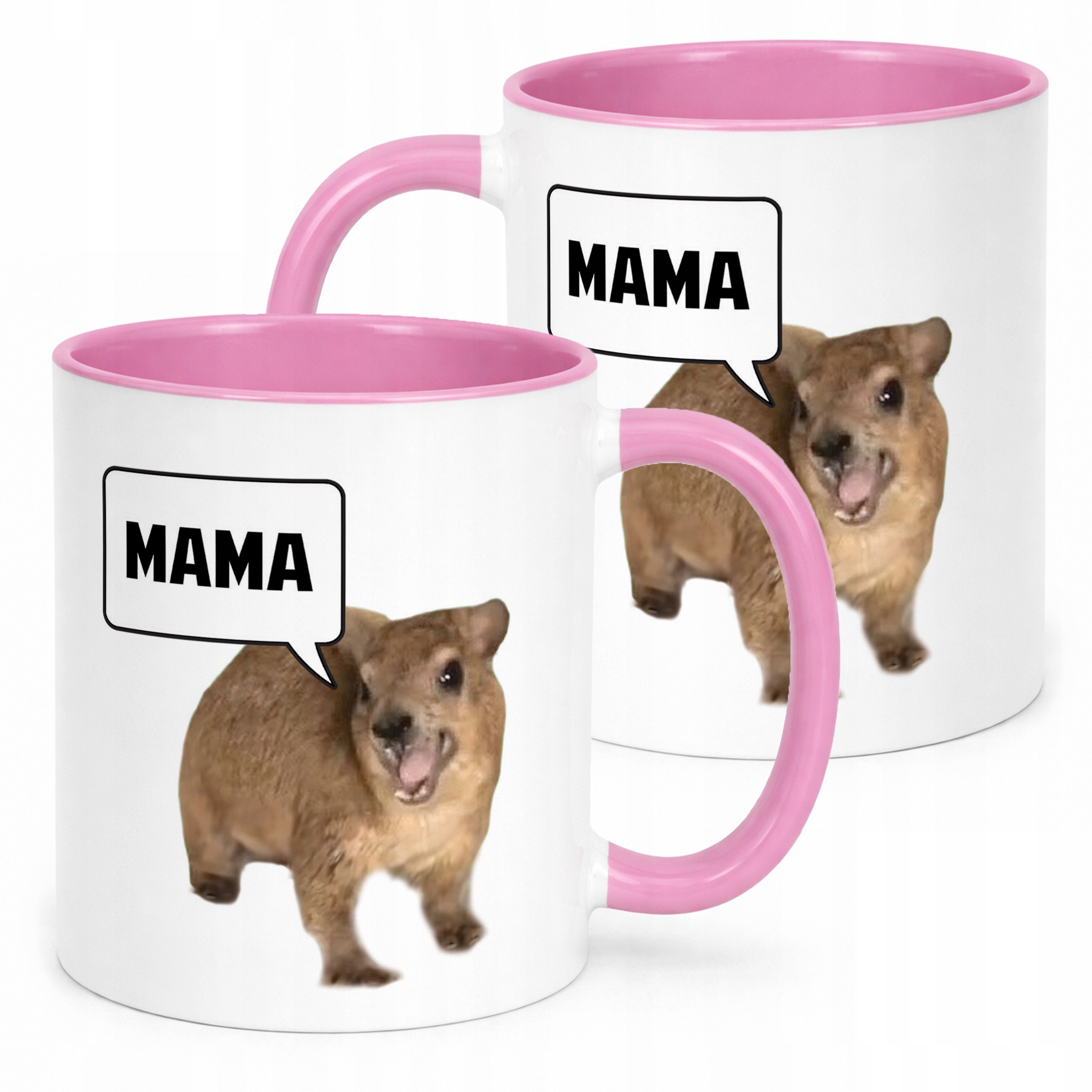 Kubek Różowy MAMA MAMA MAMAA Tiktok Viral Zwierzę Memy