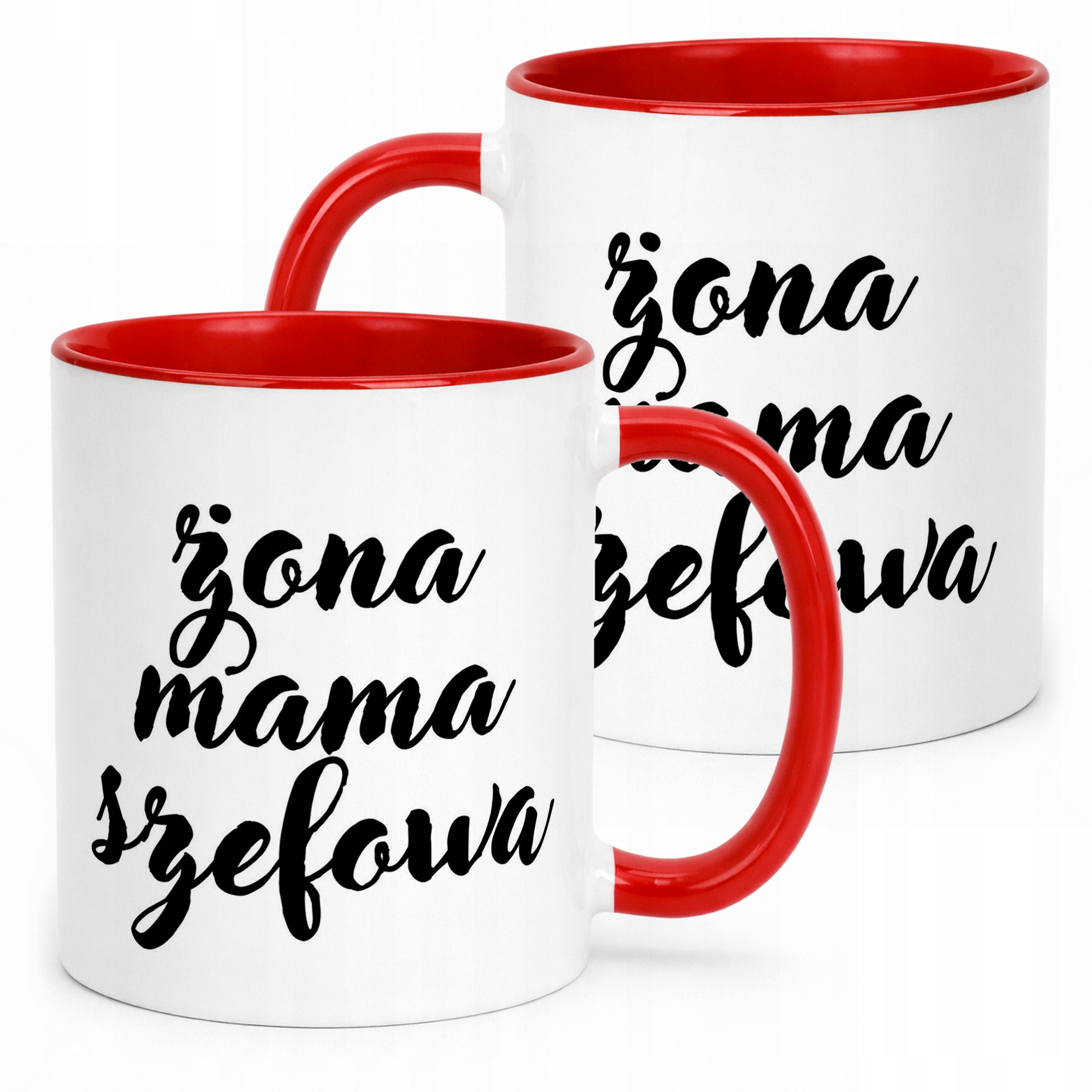 Kubek Czerwony Żona Mama Szefowa Prezent Upominek Dla Kobiety