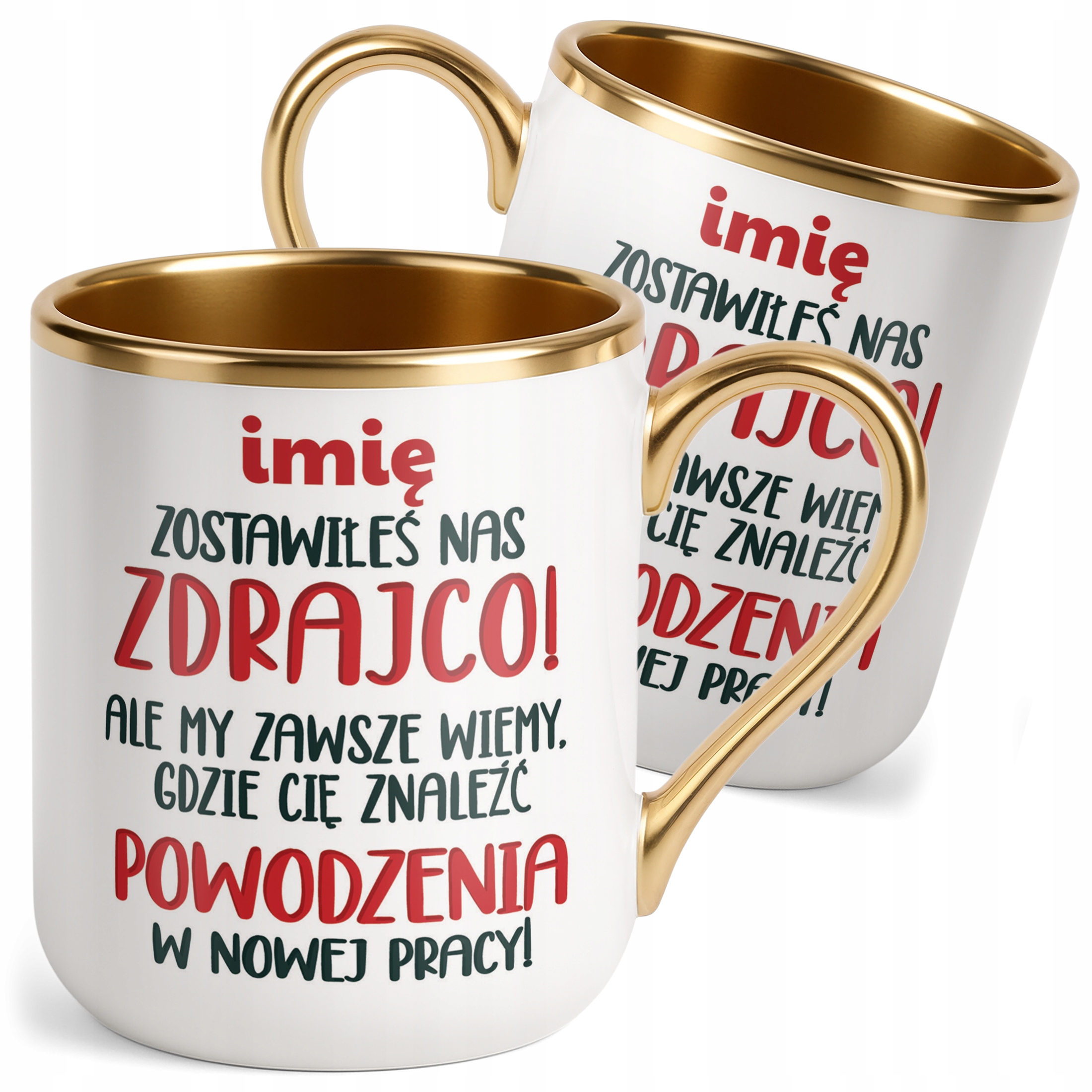 Kubek Premium Złoty Personalizowany Pożeganie Odejście z Pracy Dla Kolegi