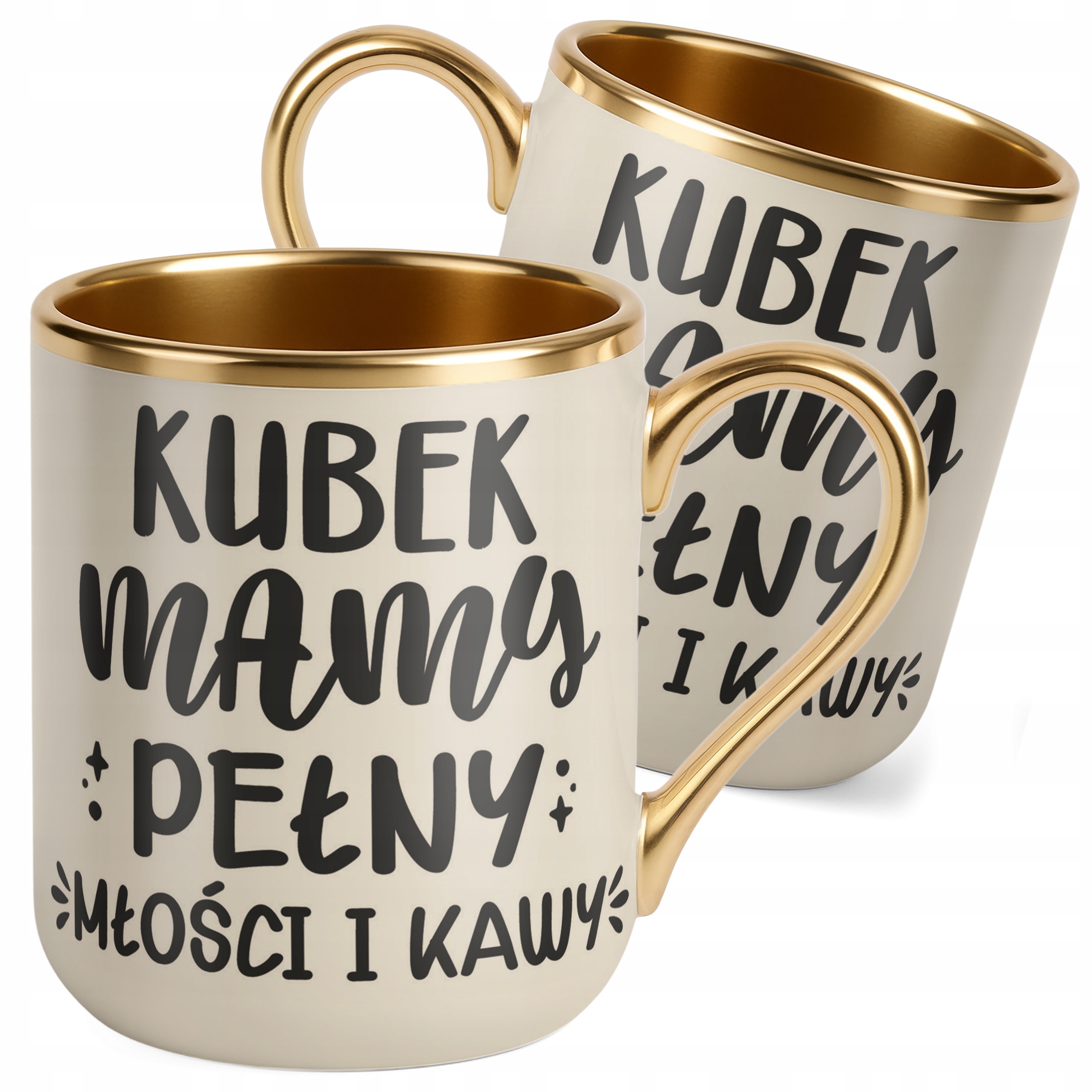 Kubek Premium Złoty Ecru Dzień Matki Dla Mamy Prezent Kubek Pełny