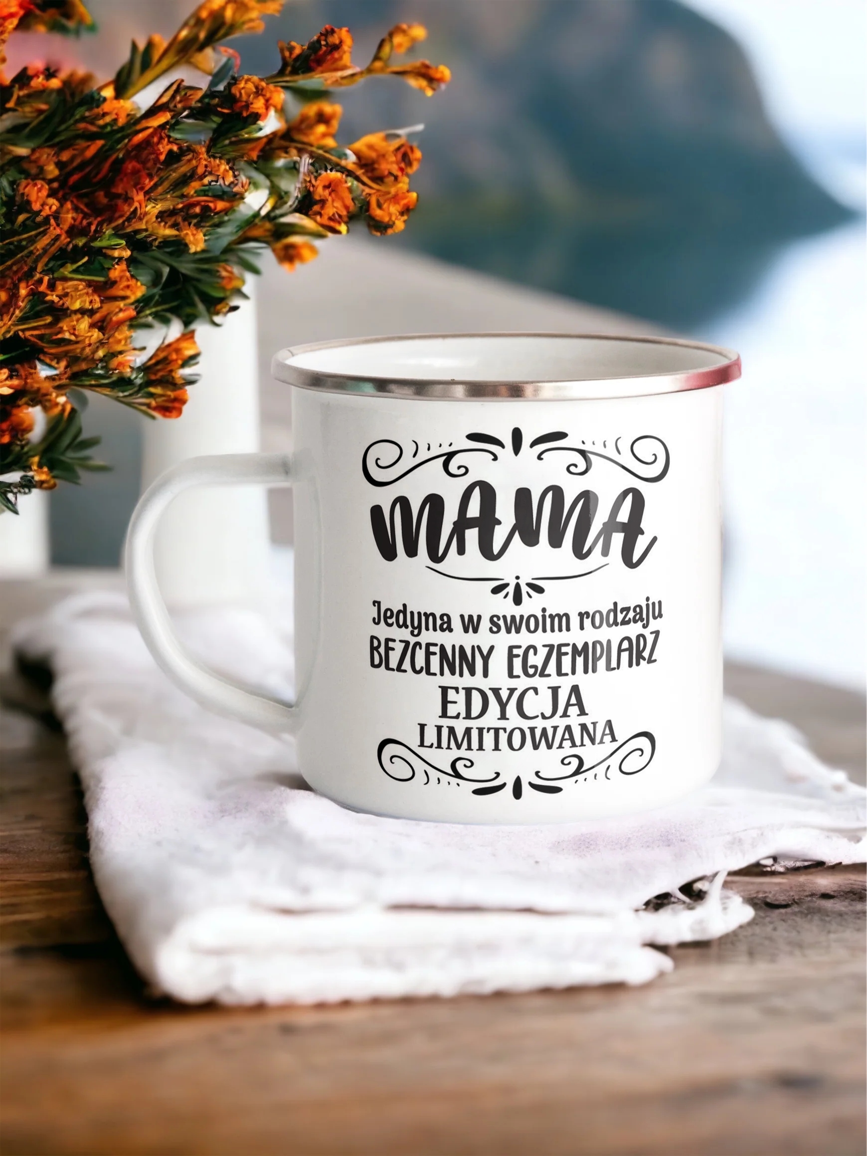 Emaliowany Kubek Garnuszek Dzień Matki Dla Mamy Prezent Mama