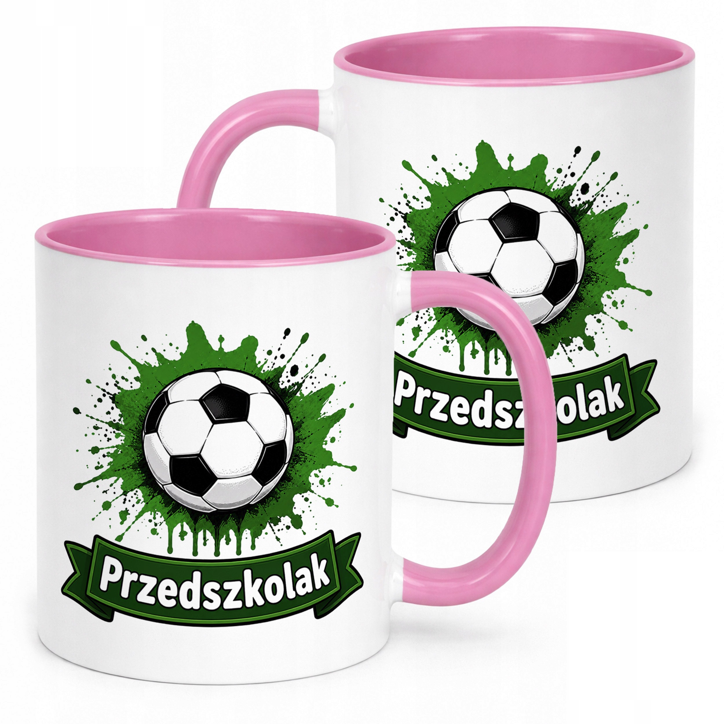 Kubek Różowy z nadrukiem Przedszkolak Szkoła Dla Dzieci Prezent