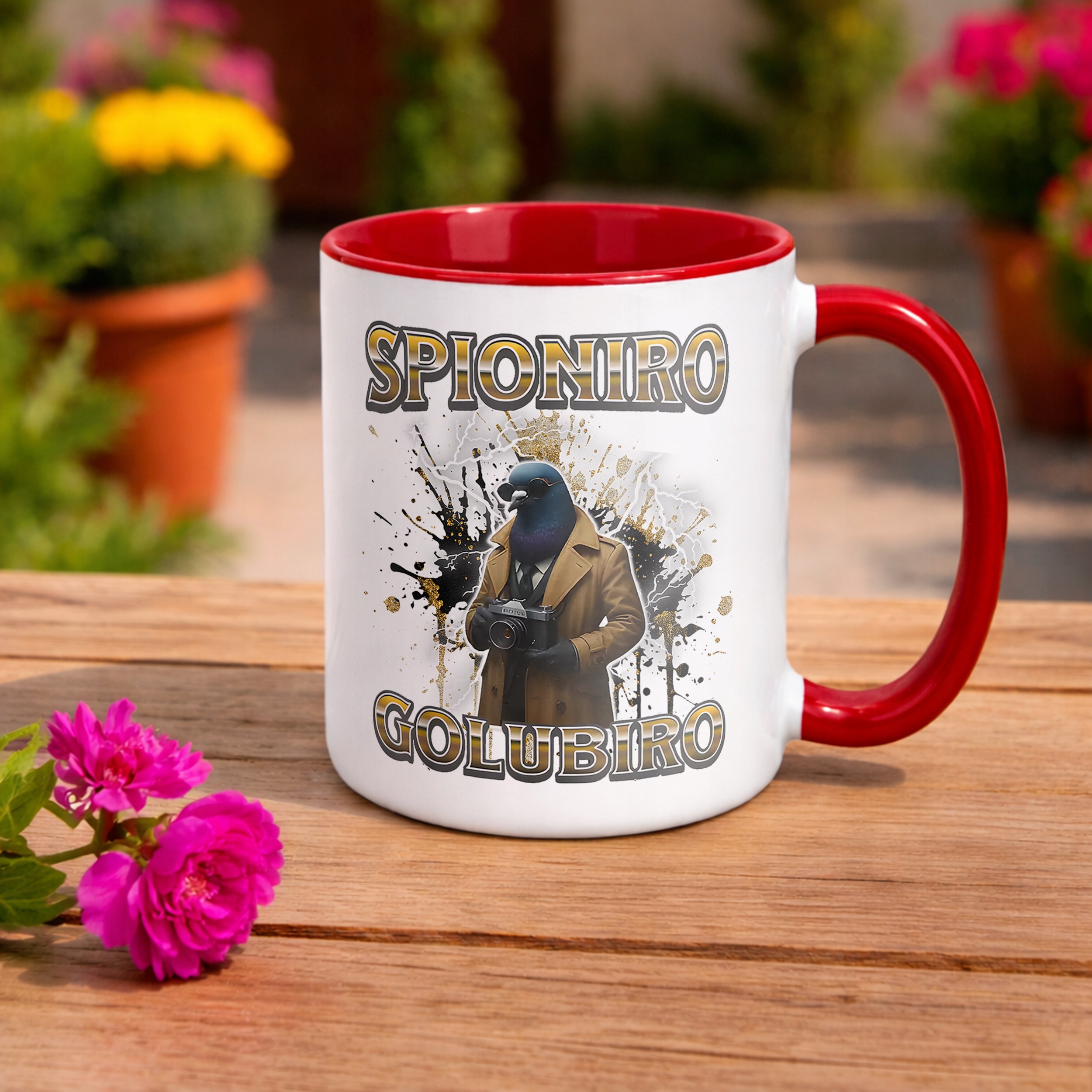 Kubek ceramiczny Spioniero Golubino viral tiktok mem