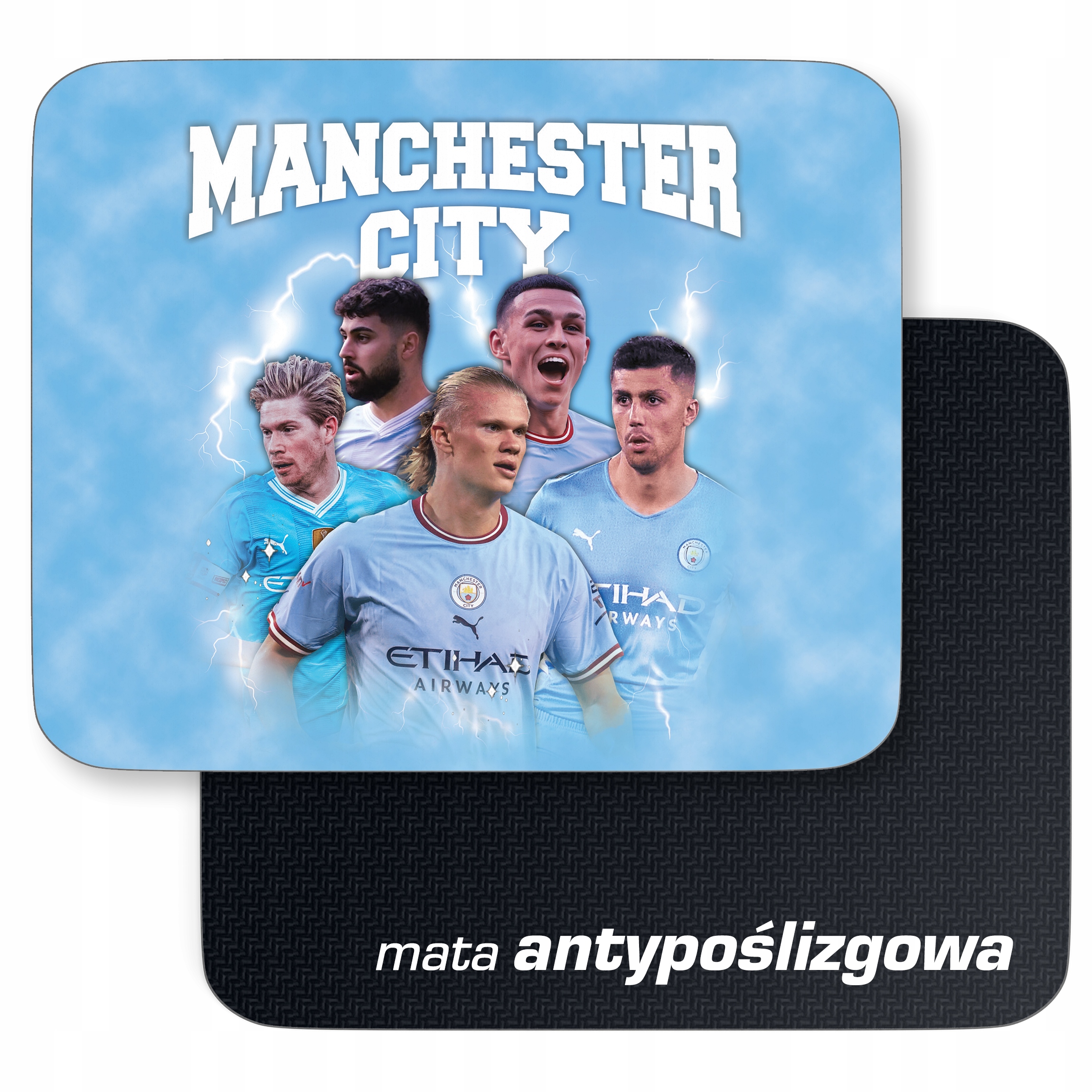 Zestaw Kubek Piłkarski + Podkładka pod mysz Manchester City Haaland
