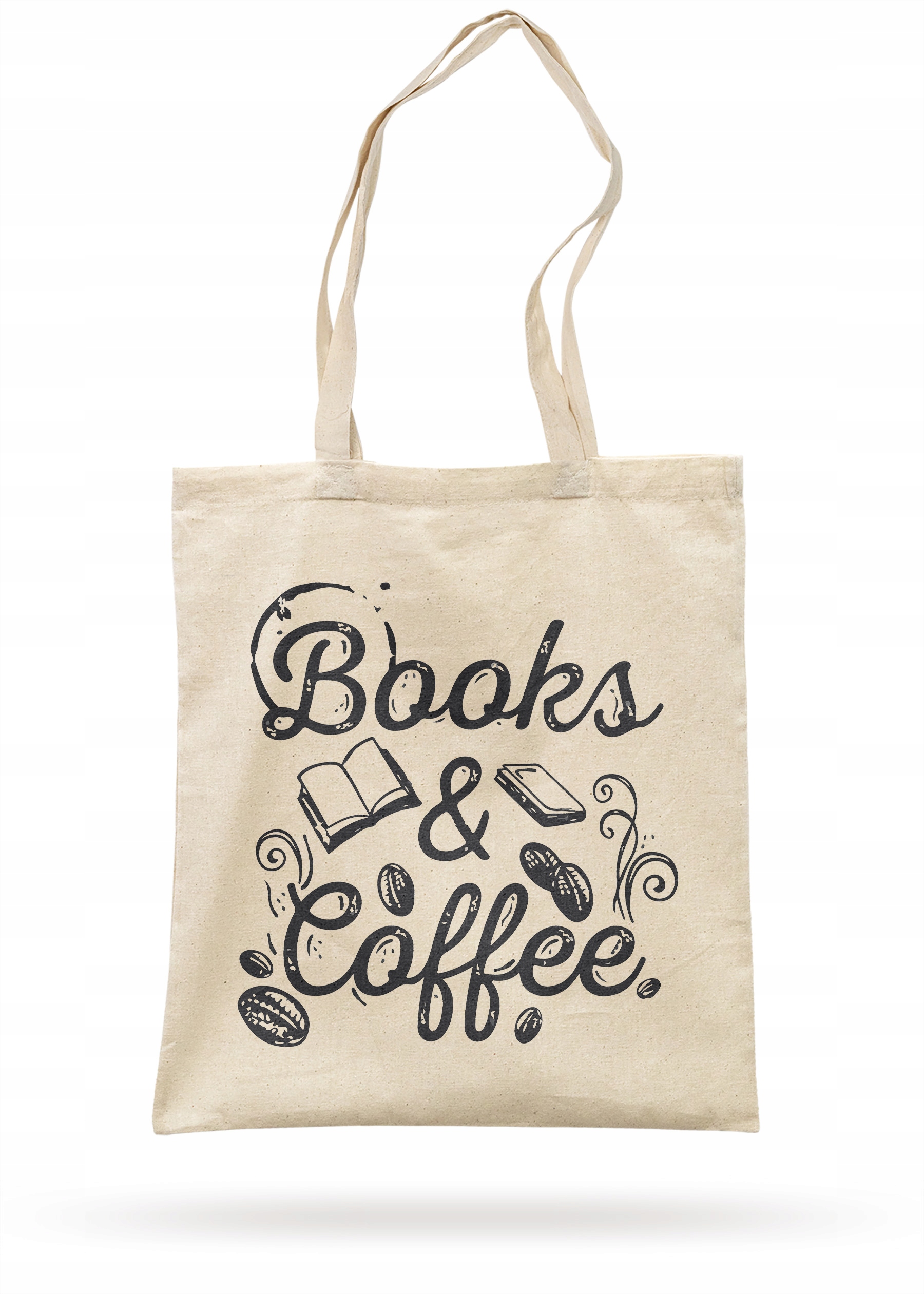Torba bawełniana na zakupy BOOKS & COFFEE Dla Miłośników Kawy i Książek