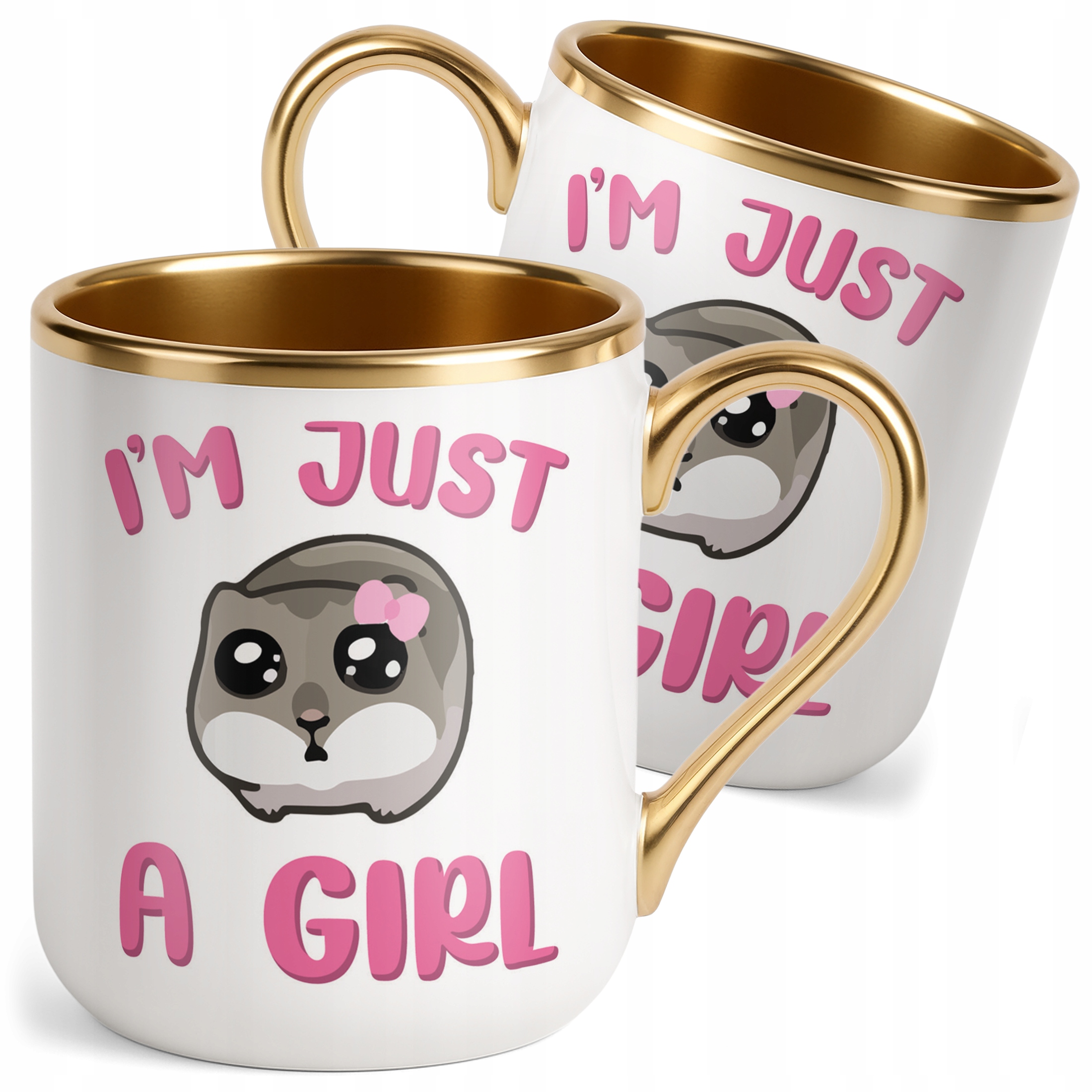 Kubek Premium Złoty I’M JUST A GIRL Śmieszny Zabawny Prezent