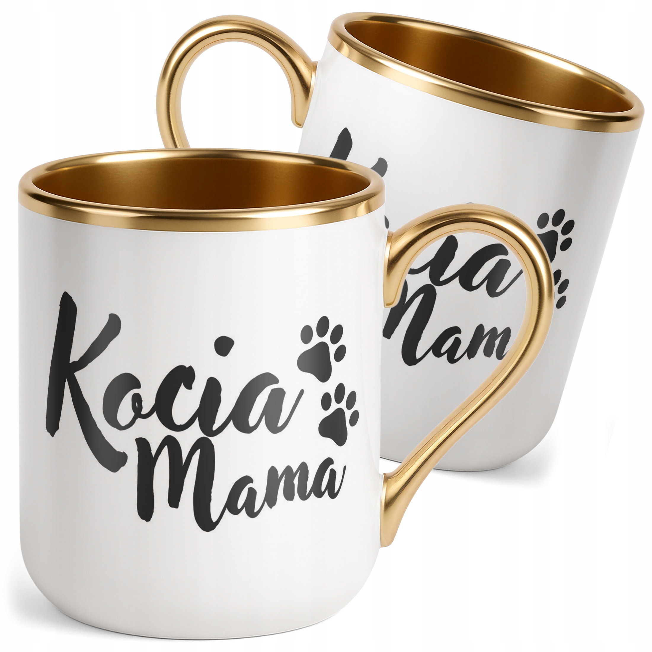 Kubek Premium Złoty Kocia Mama Dla Kociary Prezent Upominek
