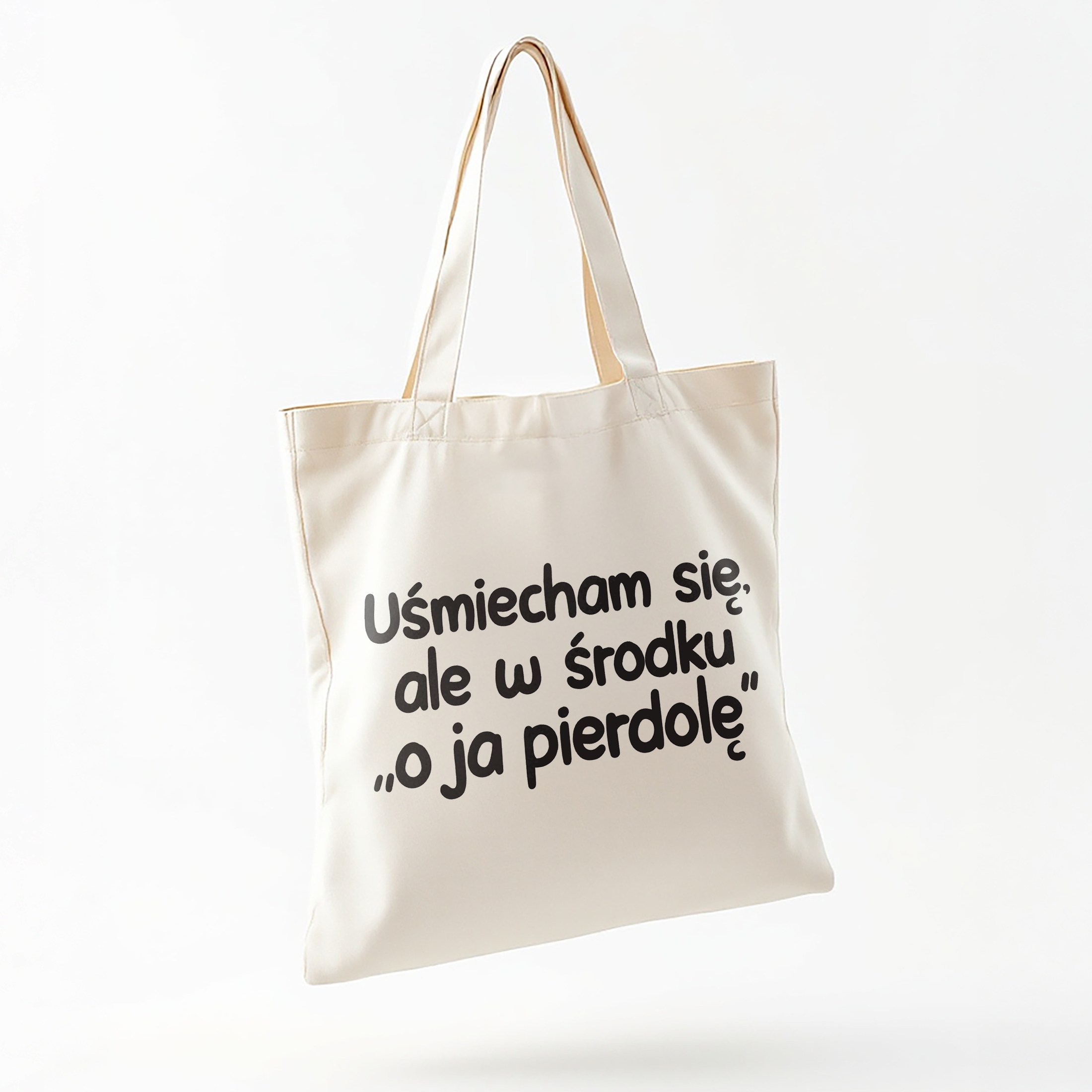 Torba bawełniana na zakupy Uśmiecham Się Ale W Środku Zabawny Prezent