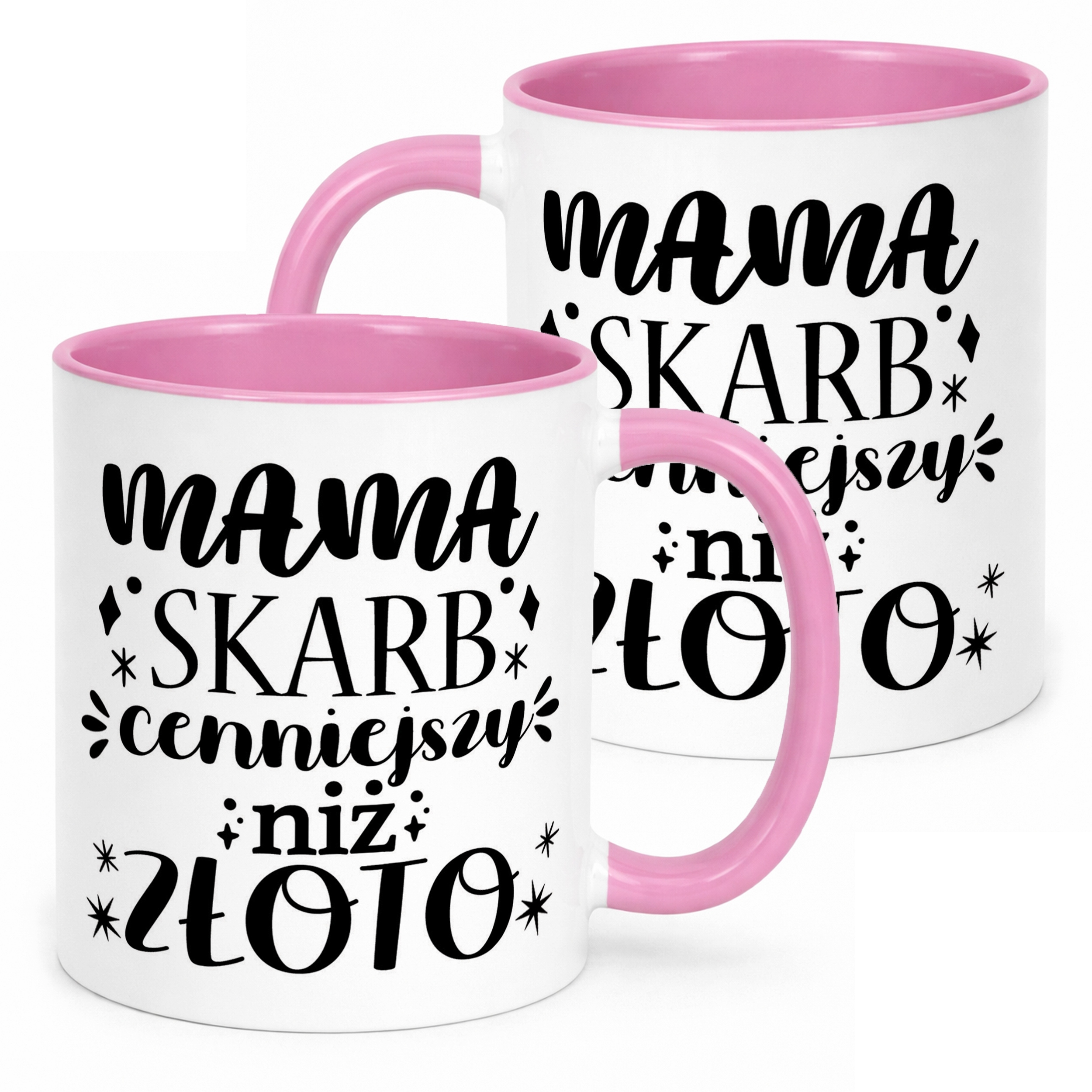Kubek Różowy Dzień Matki Dla Mamy Prezent Skarb Cenniejszy Niż Złoto