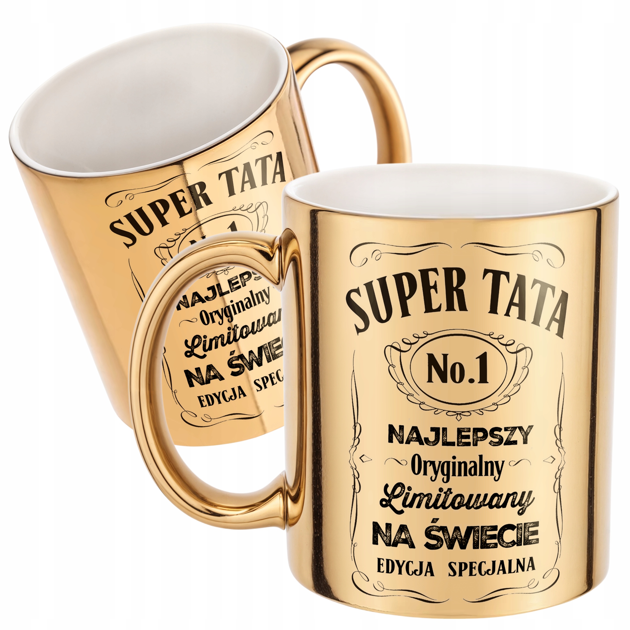 Złoty Kubek Dzień Ojca Dla Taty Super Tata Prezent