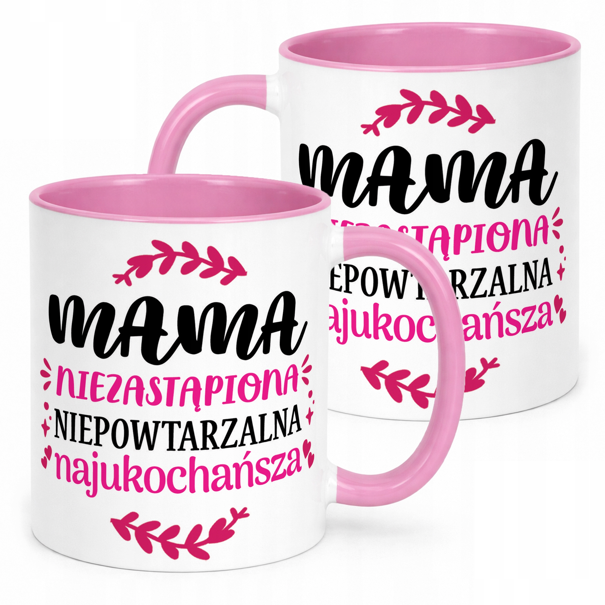 Kubek Różowy Dzień Matki Dla Mamy Prezent Niezastąpiona Niepowtarzalna