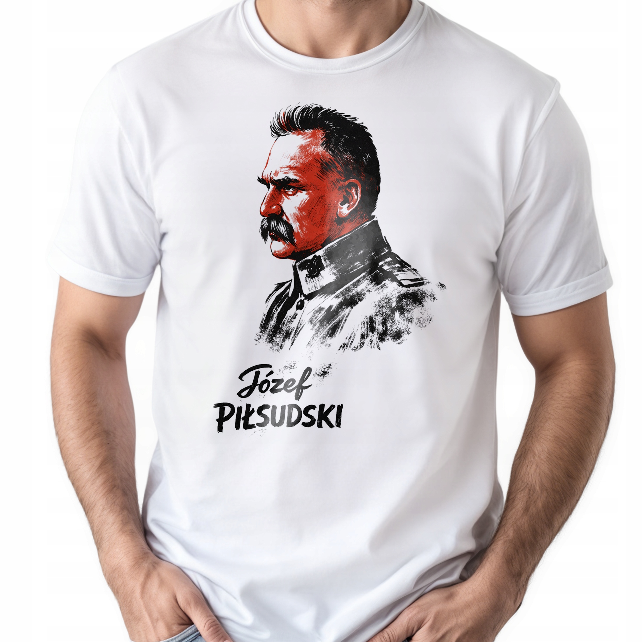 Koszulka biała męska Józef Piłsudski Patriotyczna Marszałek Wódz r. 3XL