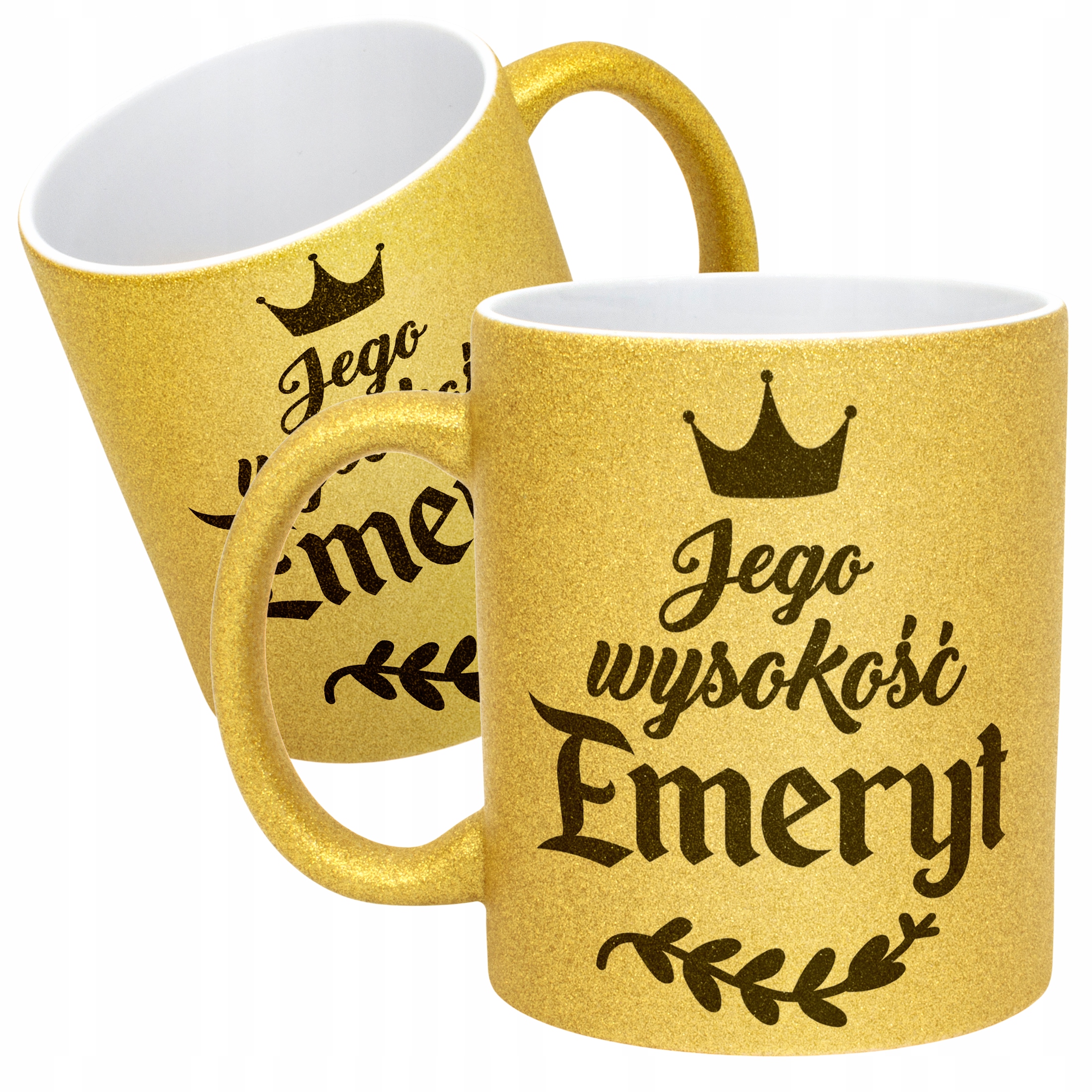 Złoty kubek brokatowy Z okazji Emerytury Dla Emeryta Prezent