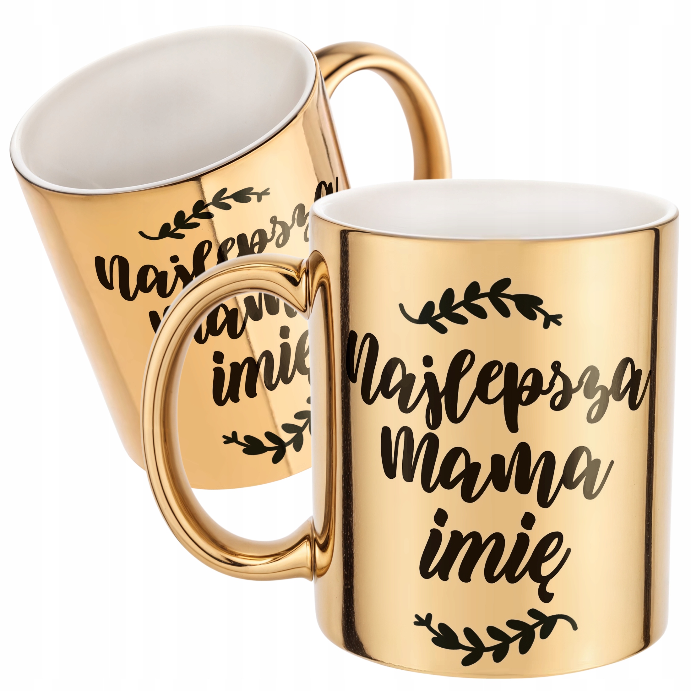 Złoty Kubek ceramiczny Personalizowany Dzień Matki Dla Mamy Prezent