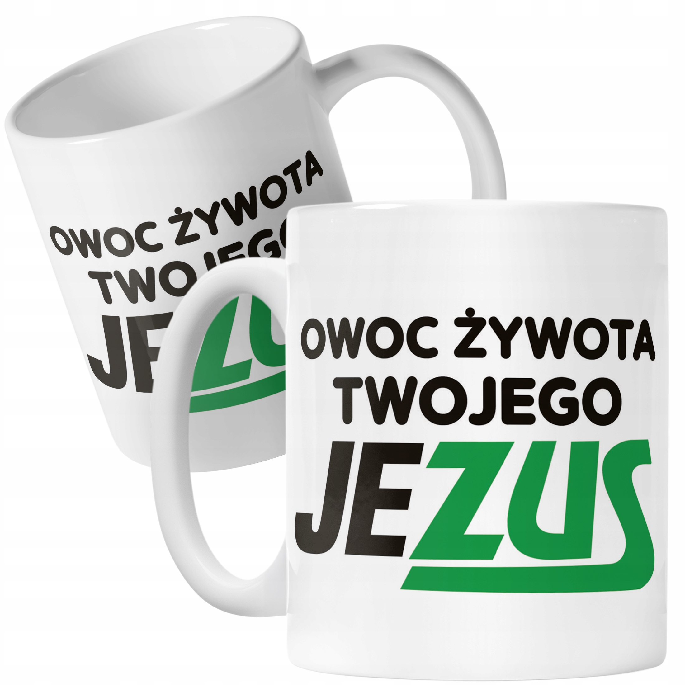 Kubek ceramiczny Owoc Żywota Twojego Jezus Śmieszny Zabawny Prezent