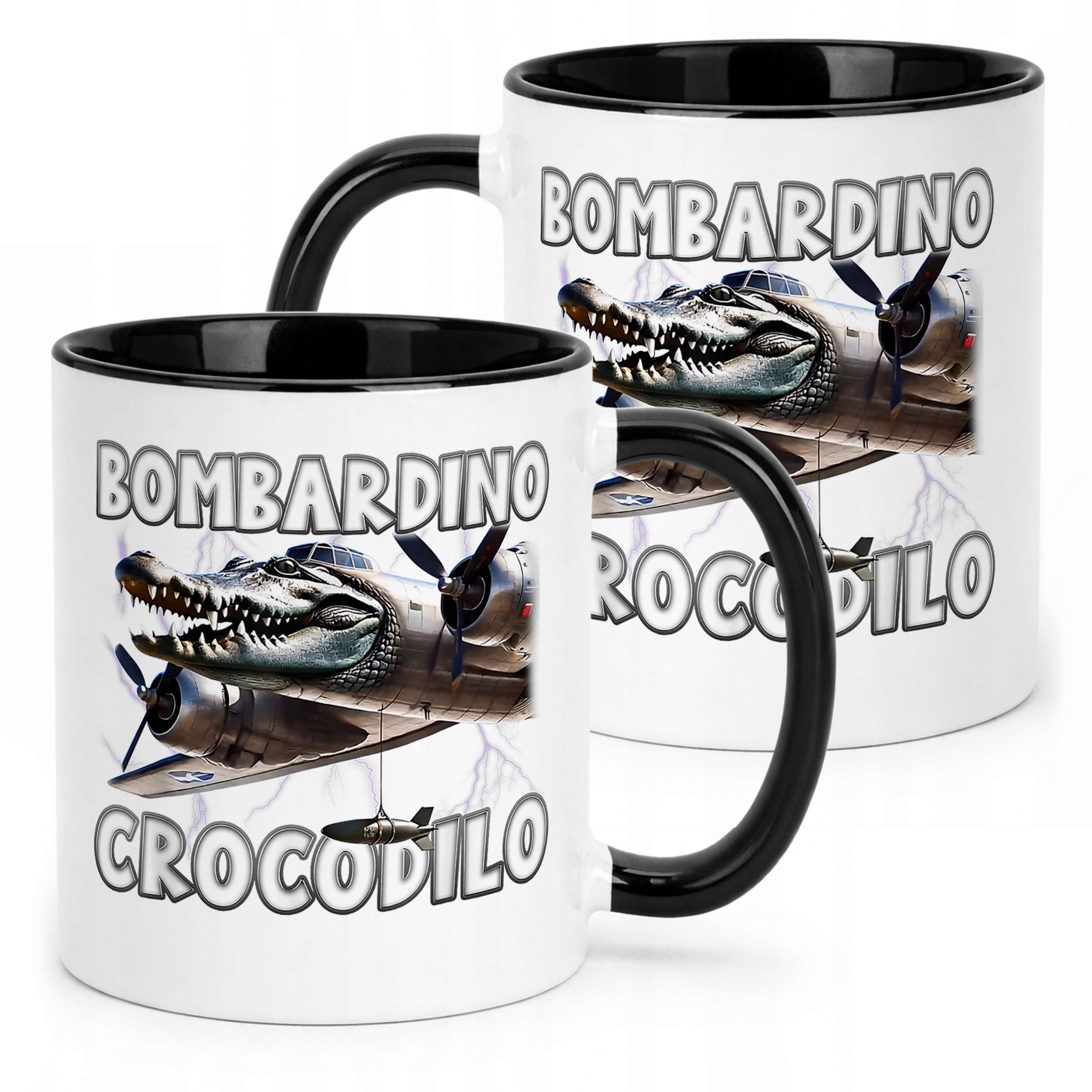 Kubek Czarny Bombardino Crocodilo viral tiktok brainrot