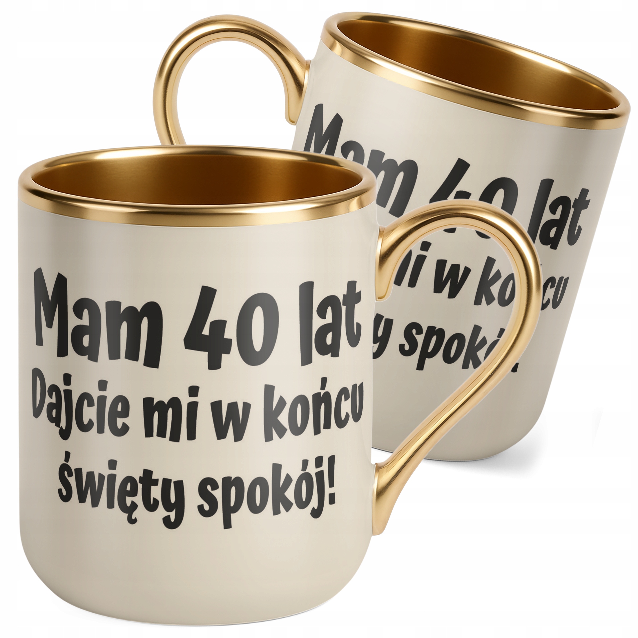 Kubek Premium Złoty Ecru Mam 40 Lat Na Urodziny Prezent Upominek