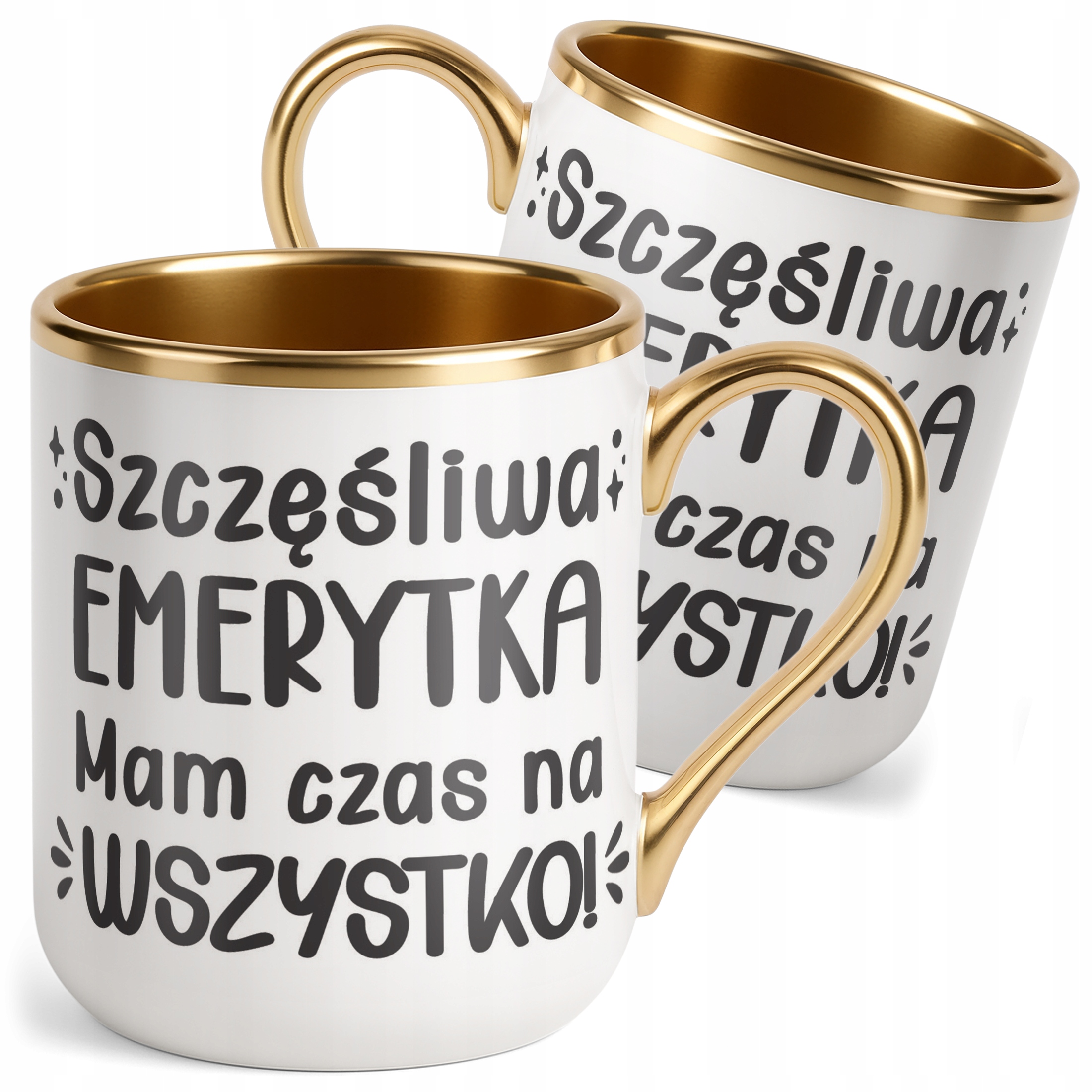 Kubek Premium Złoty Z okazji Emerytury Dla Emerytki Prezent