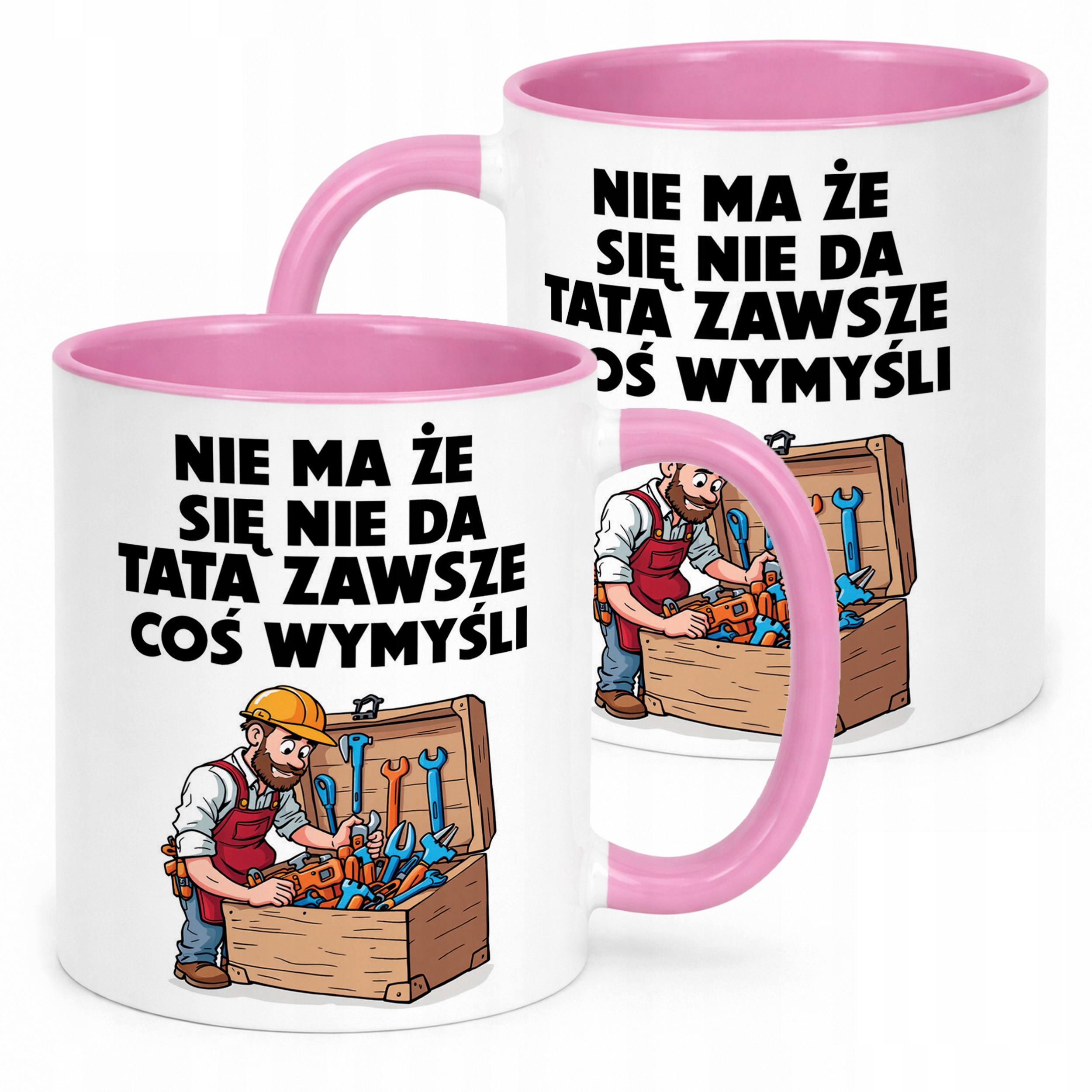 Kubek Różowy Dzień Ojca Dla Taty Tata Zawszem Coś Wymyśli Prezent