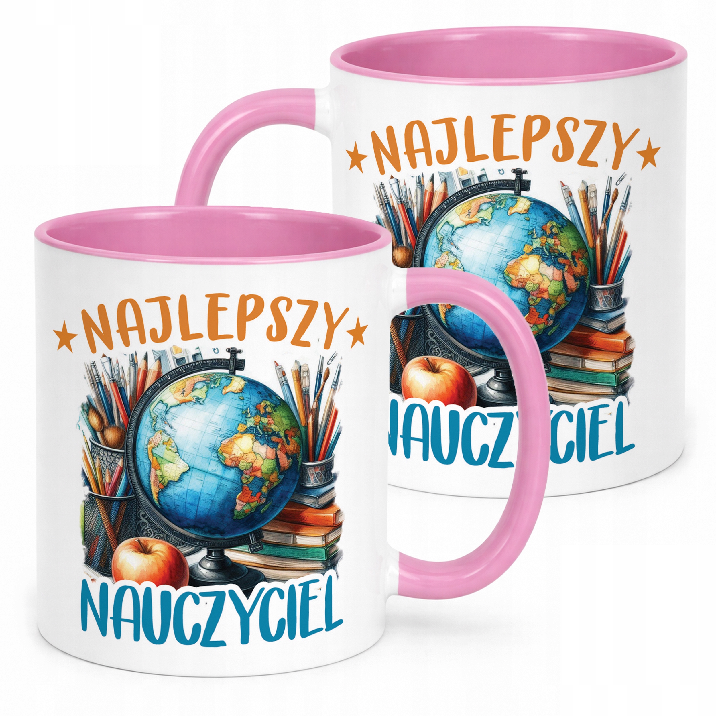 Kubek Różowy Najlepszy Nauczyciel Dzień Nauczyciela Prezent