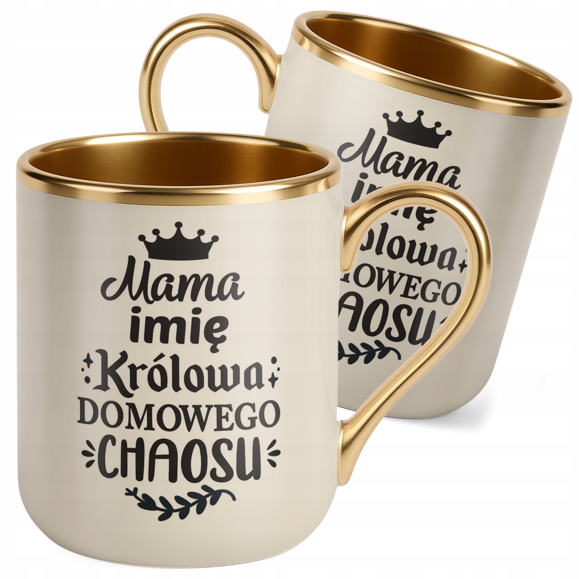 Kubek Premium Złoty Ecru Personalizowany Dzień Matki Dla Mamy