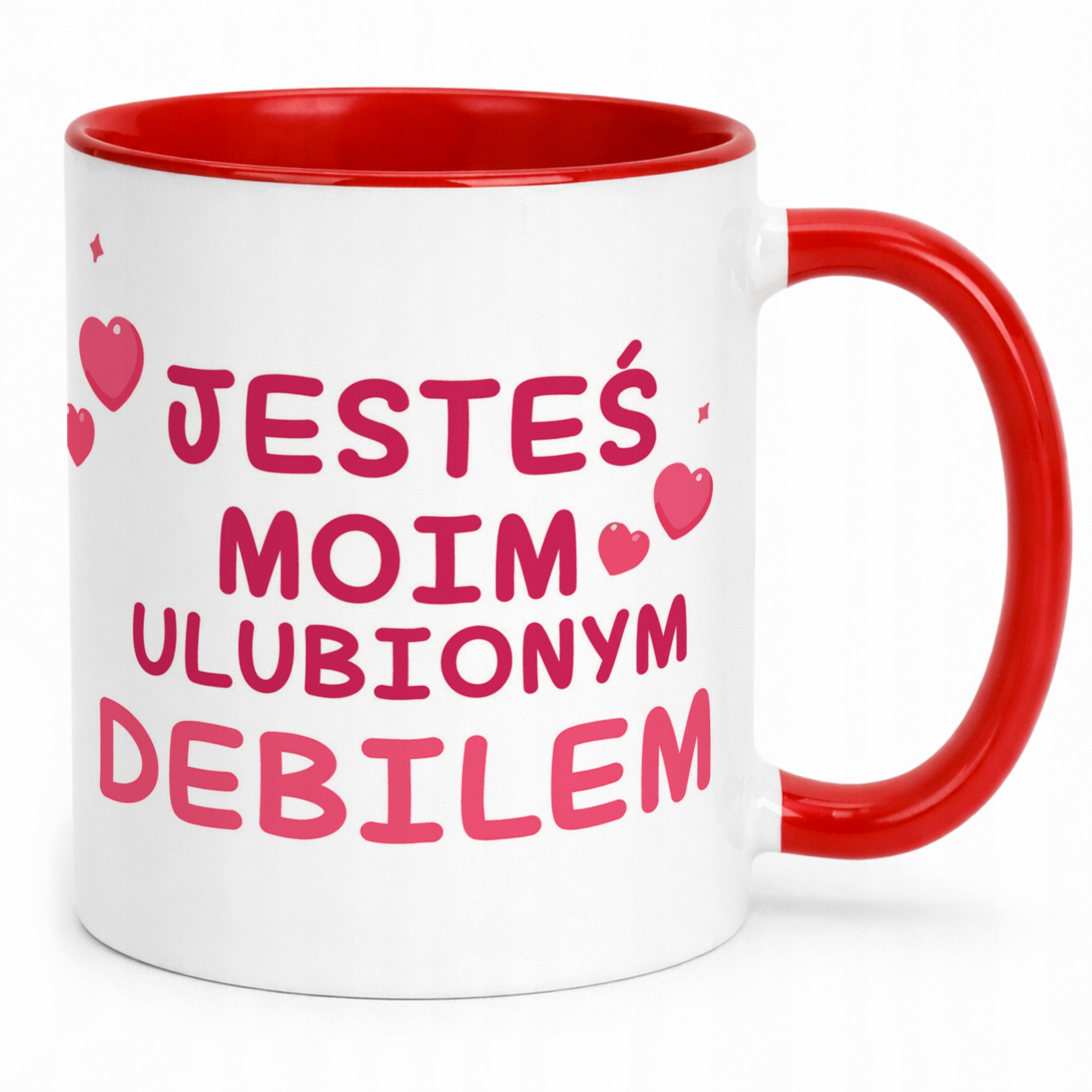 Kubek Czerwony Z Własnym Zdjęciem Serce Walentynki Prezent Upominek