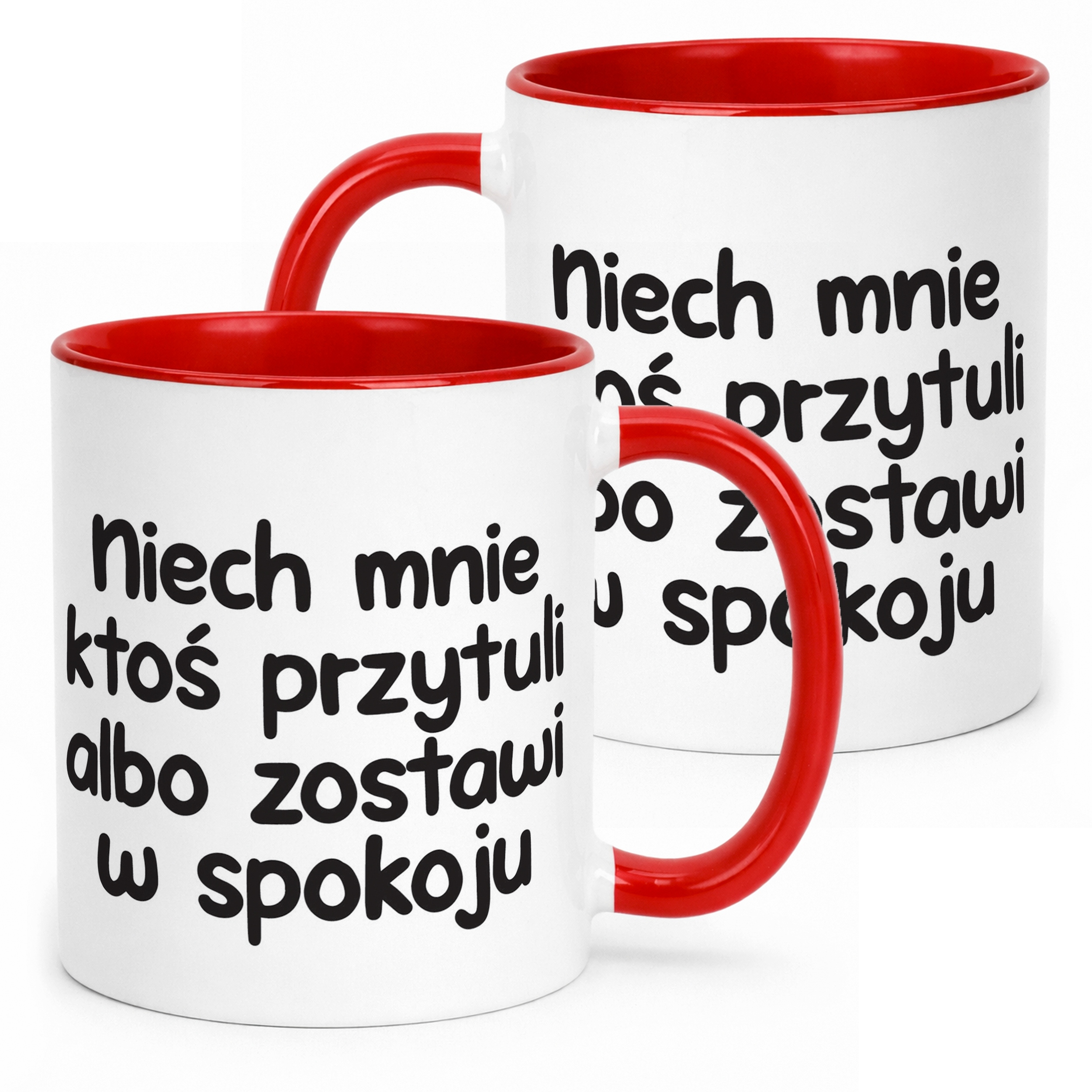 Kubek Czerwony Niech Mnie Ktoś Przytuli Śmieszny Zabawny Prezent