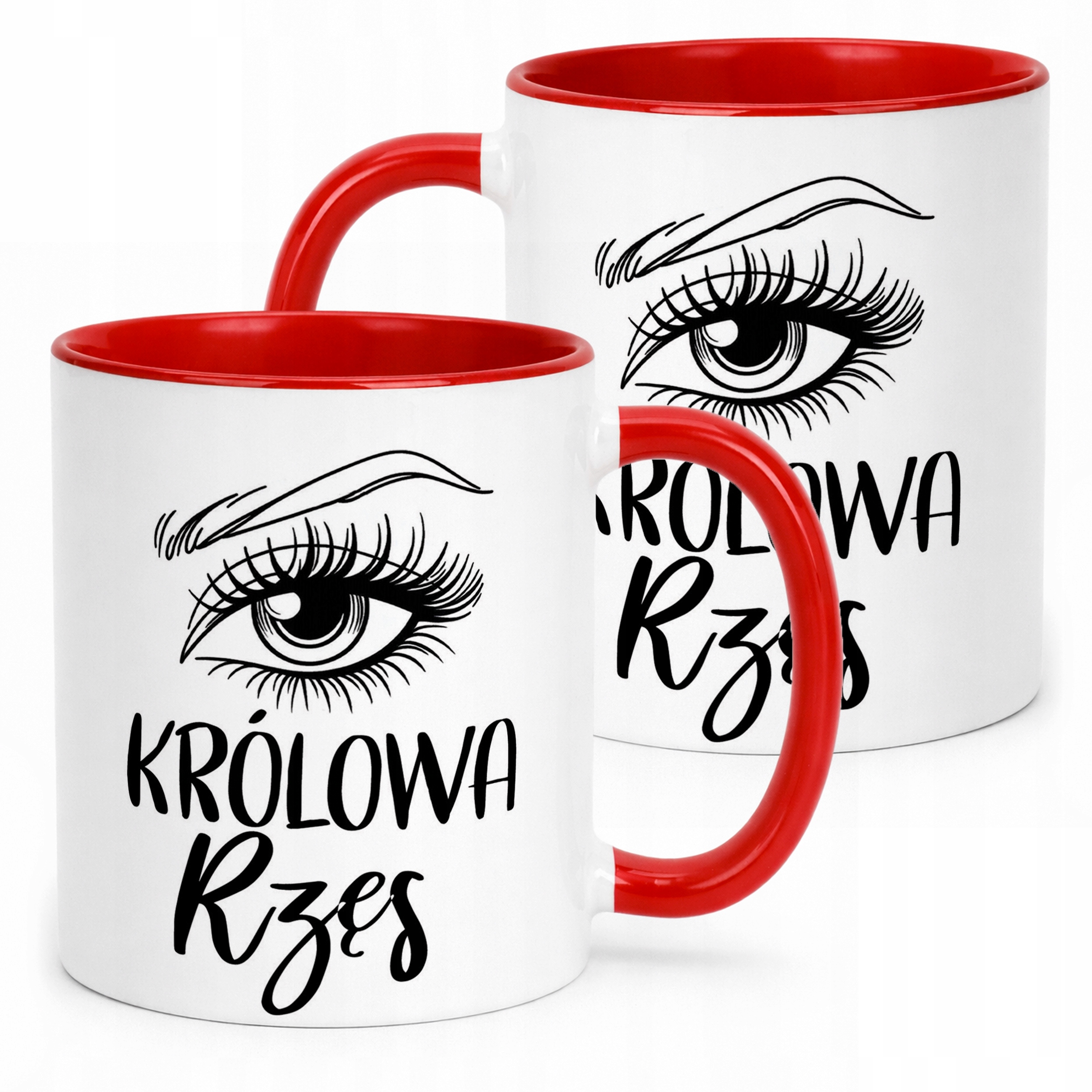 Kubek Czerwony Królowa Rzęs Dla Stylistki Rzęs Prezent