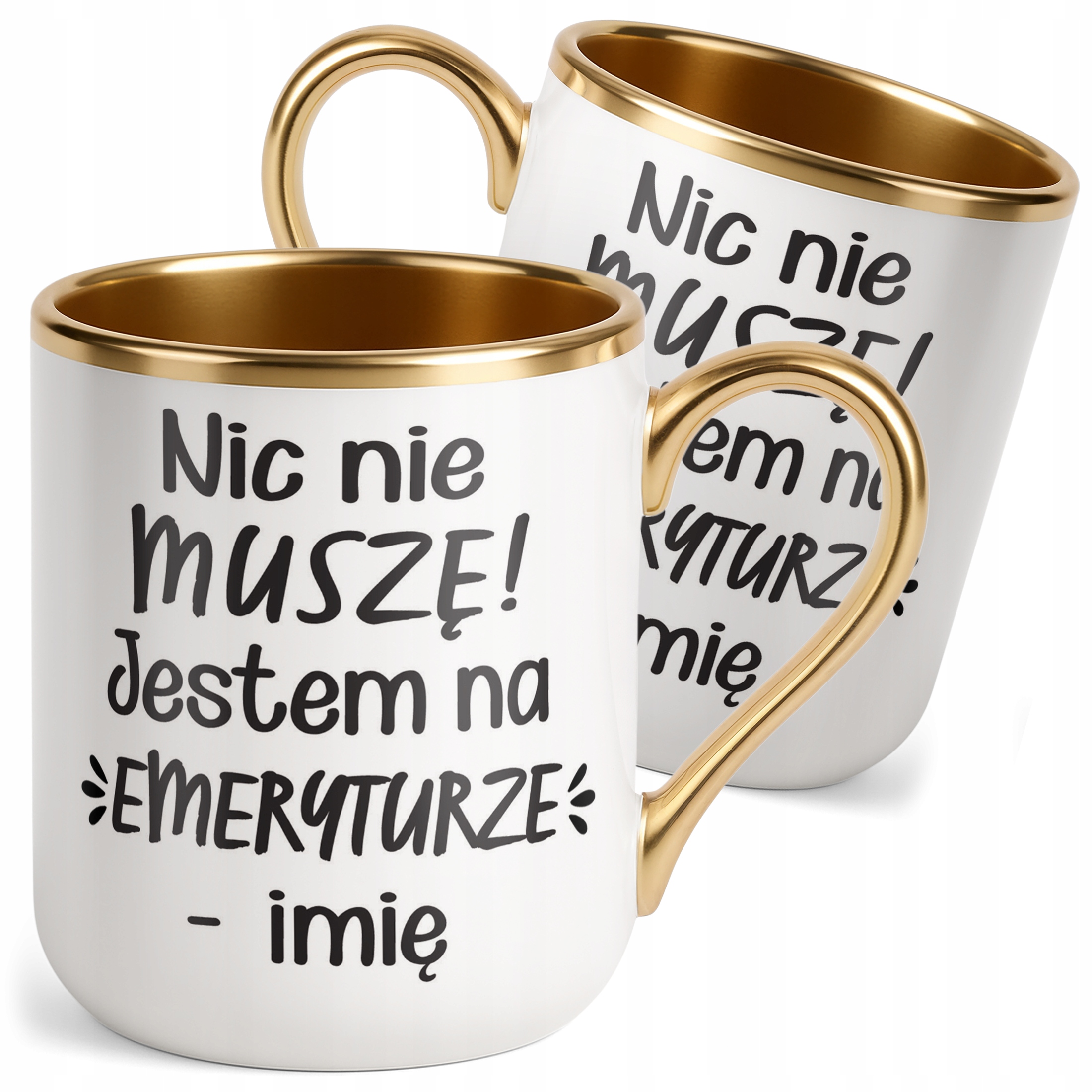 Kubek Premium Złoty Personalizowany z okazji Emerytury Prezent
