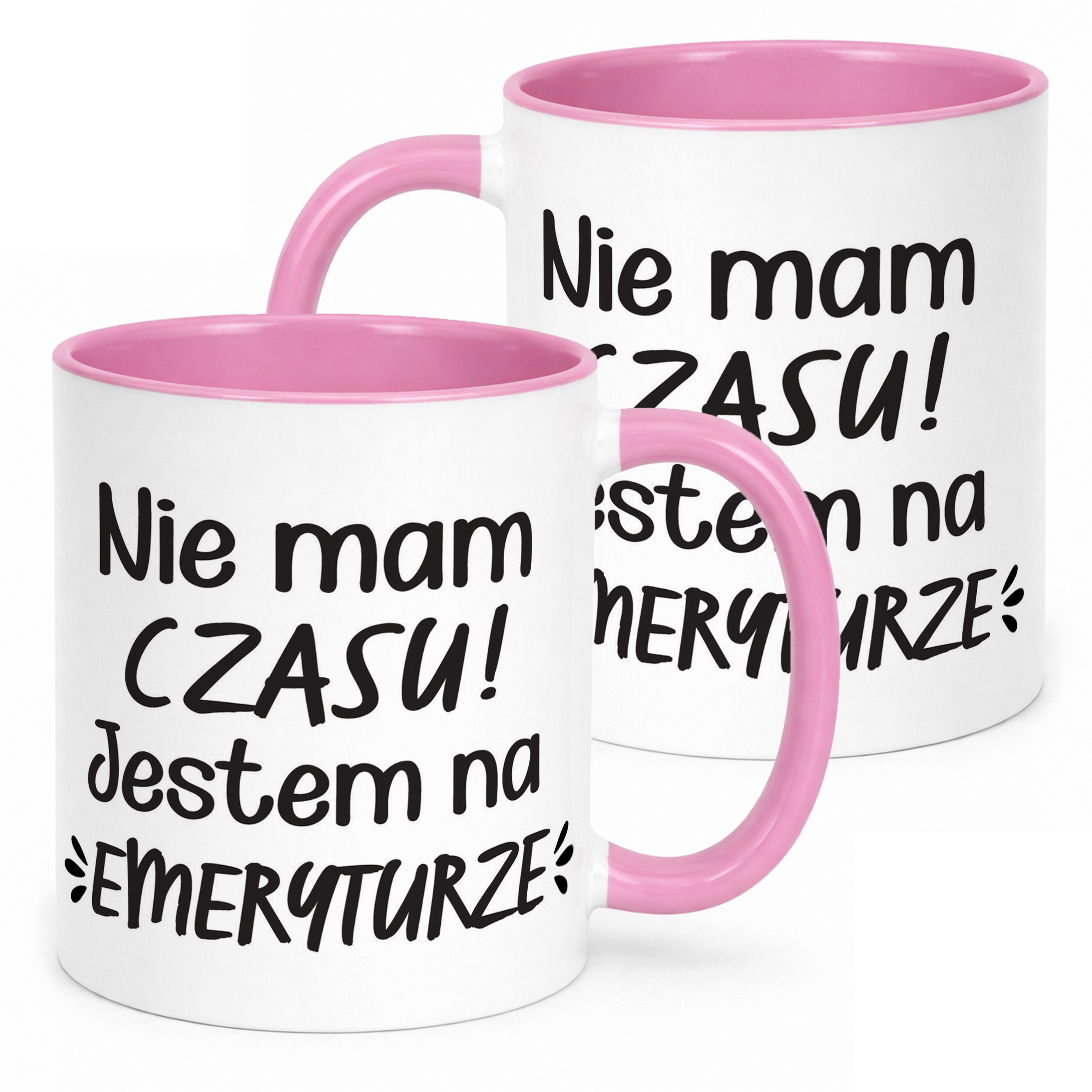 Kubek Różowy z okazji Emerytury Dla Emeryta Emerytki Prezent Upominek