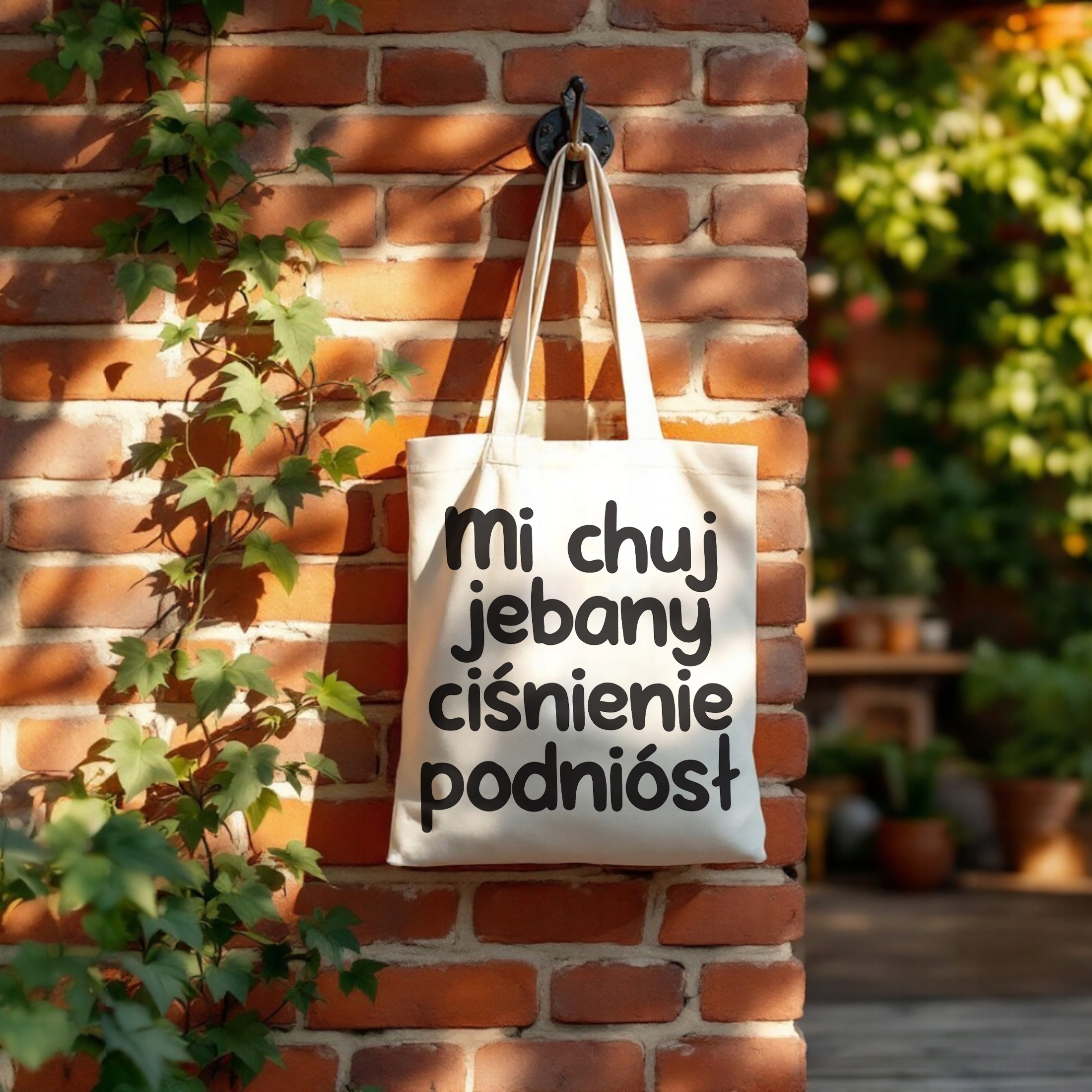 Torba bawełniana na zakupy Mi Ch*j Jeb**y Ciśnienie Podniósł Prezent