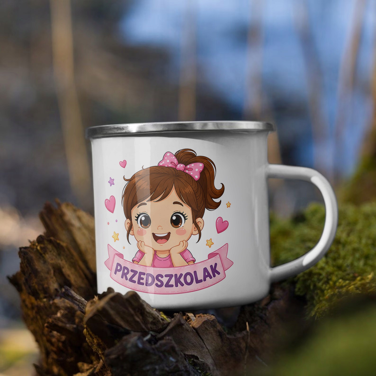 Zestaw Plecak Worek Kubek Emaliowany Z Nadrukiem Kawaii Gwiazdka Prezent