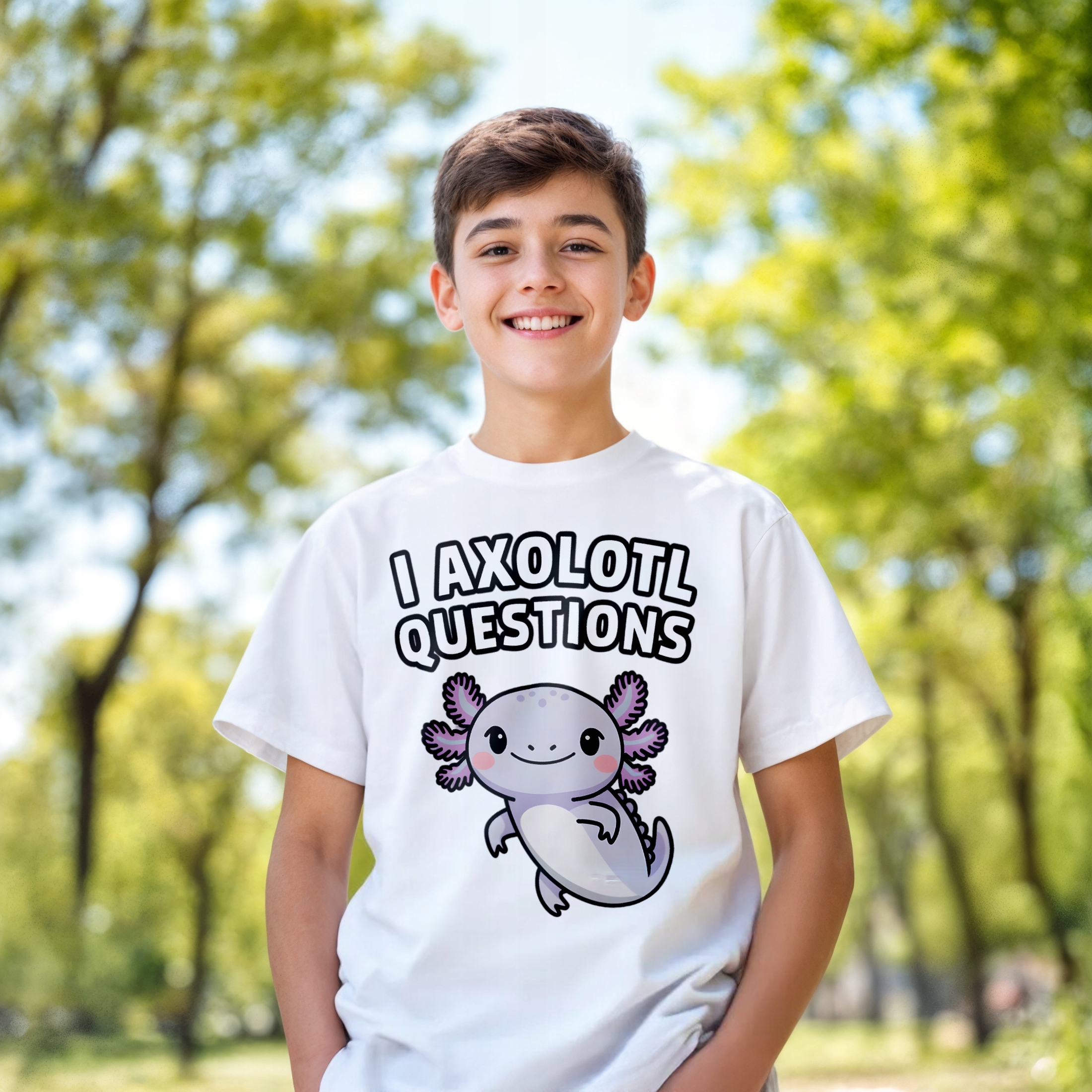 Koszulka dziecięca biała Aksolotl Axolotl Mine craft Trend HIT