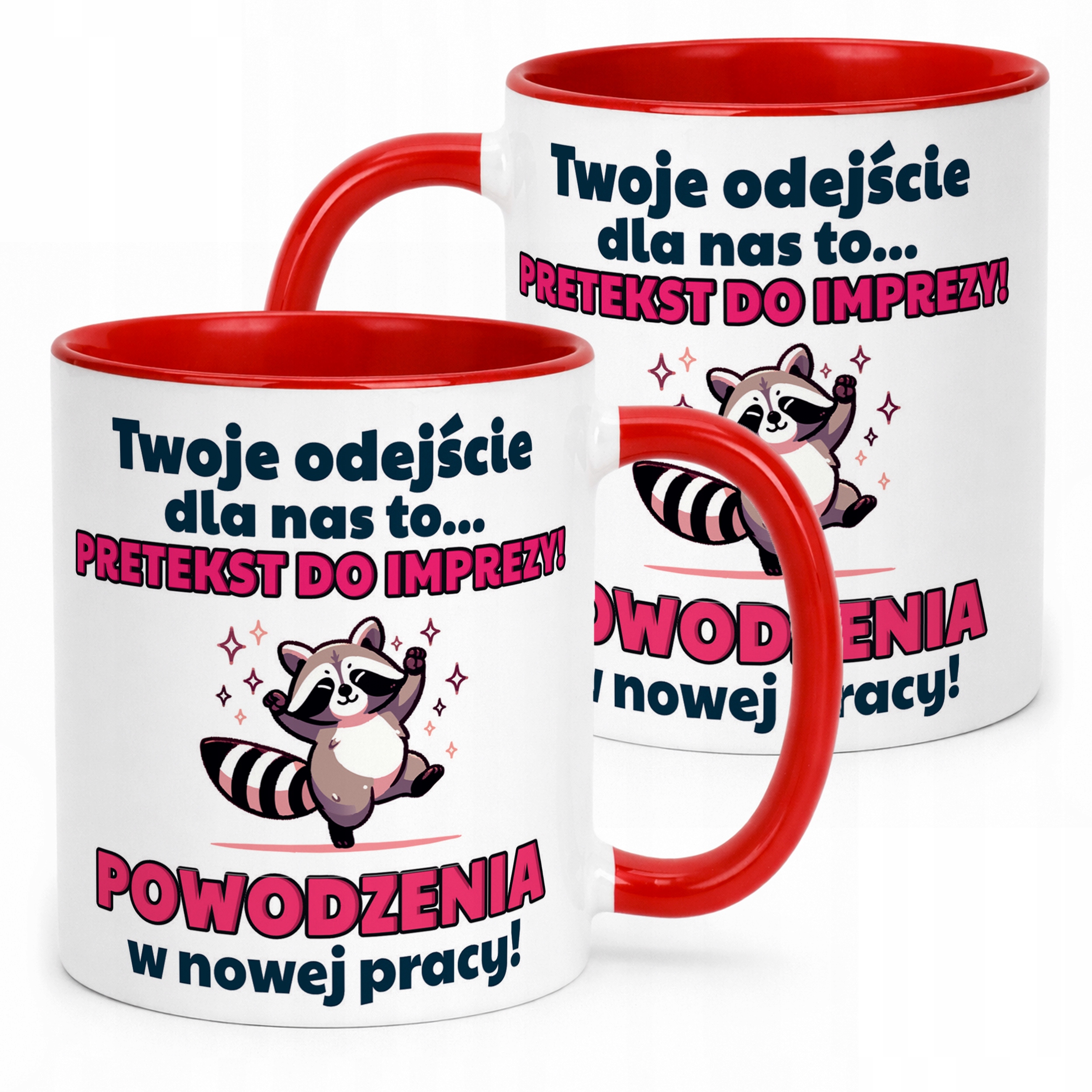 Kubek Czerwony Pożeganie Odejście z Pracy Dla Kolegi Koleżanki Prezent