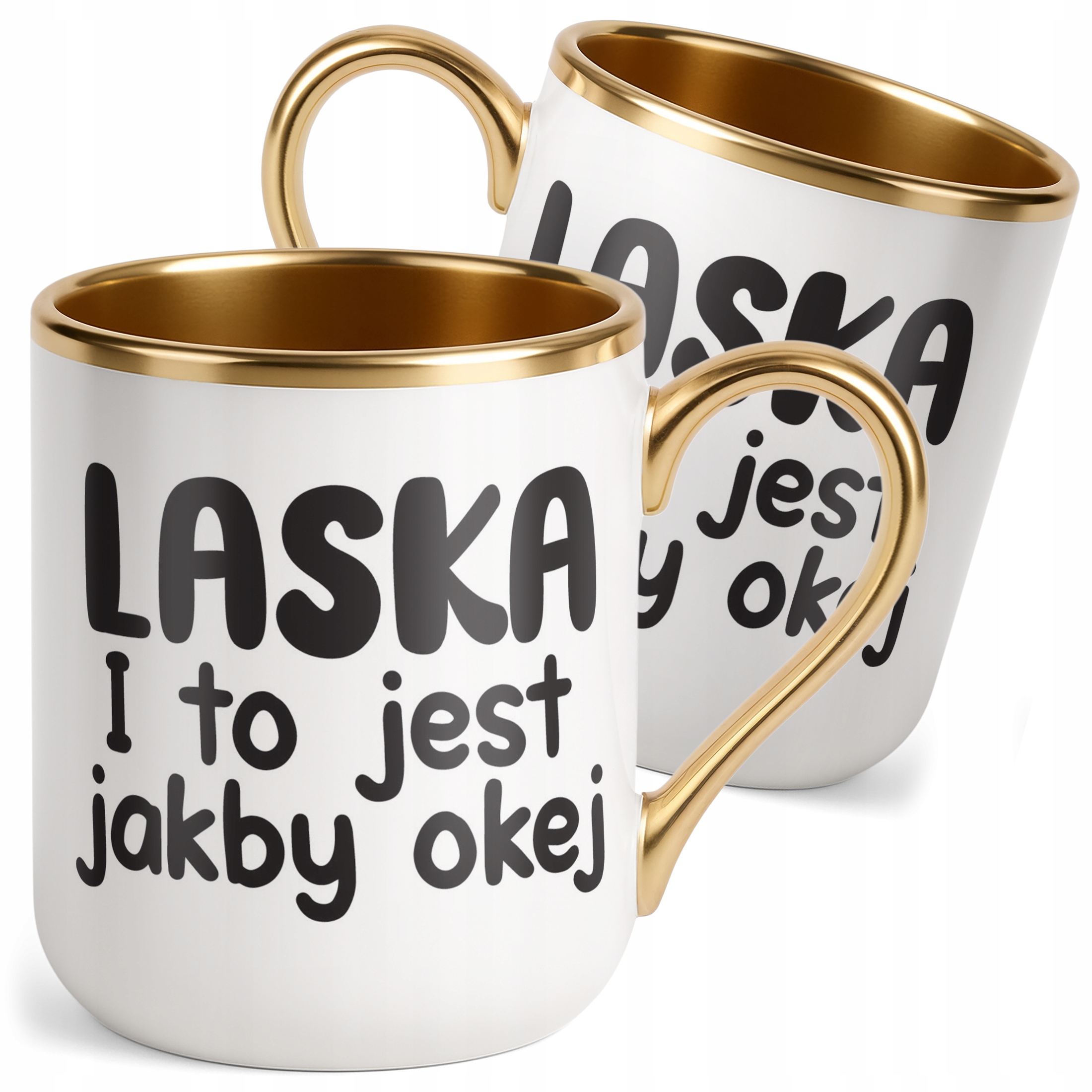 Kubek Premium Złoty Laska I To Jest Jakby Okej Śmieszny Zabawny Prezent