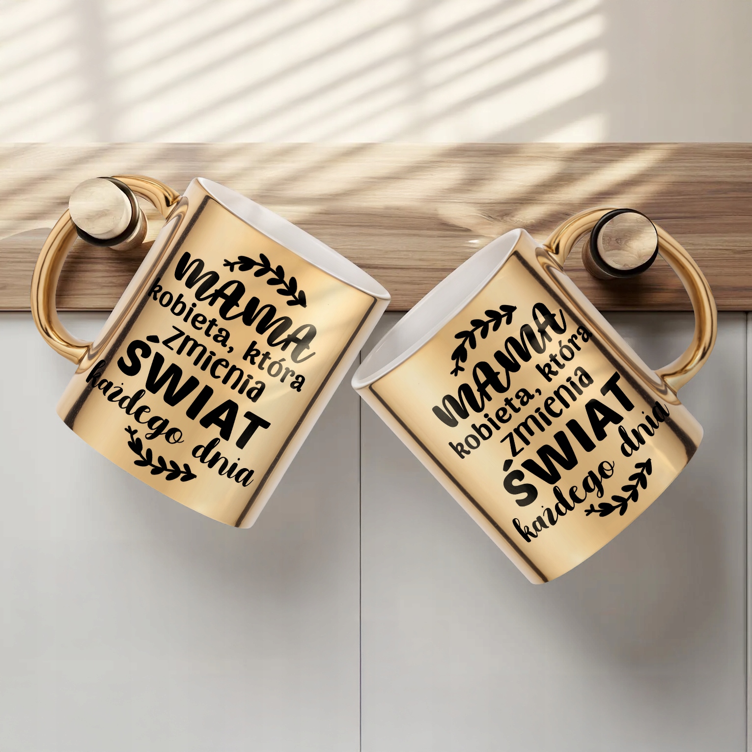 Złoty Kubek ceramiczny Dzień Matki Dla Mamy Kobieta Która Zmienia Świat