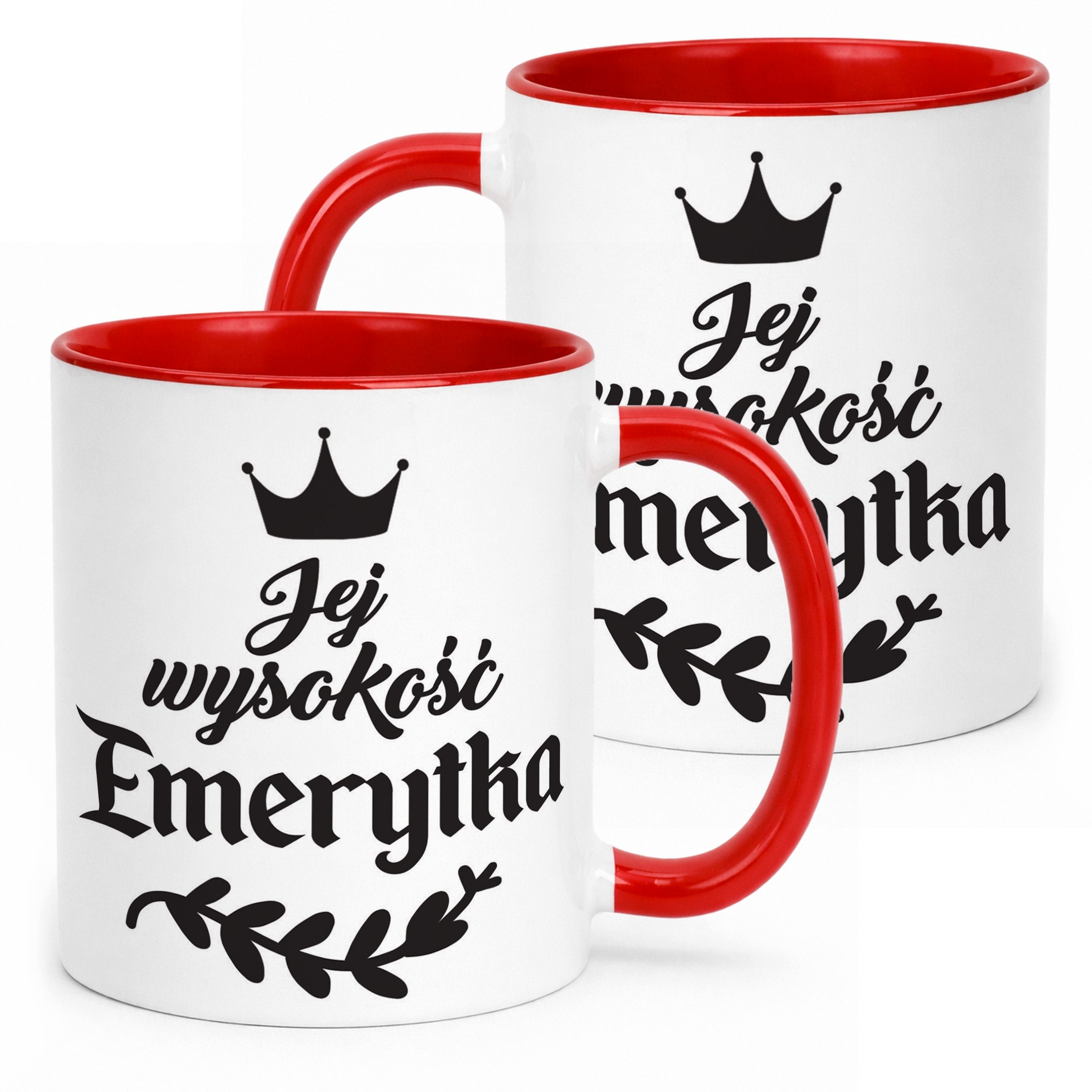 Kubek Czerwony z okazji Emerytury Dla Emerytki Prezent Upominek