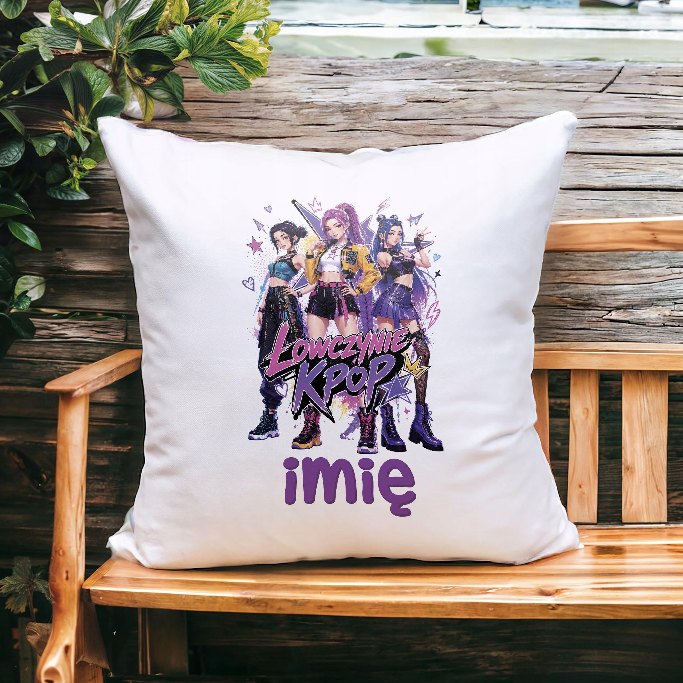 Zestaw Personalizowany Kubek Czarny Poduszka Łowczynie Kpop Prezent
