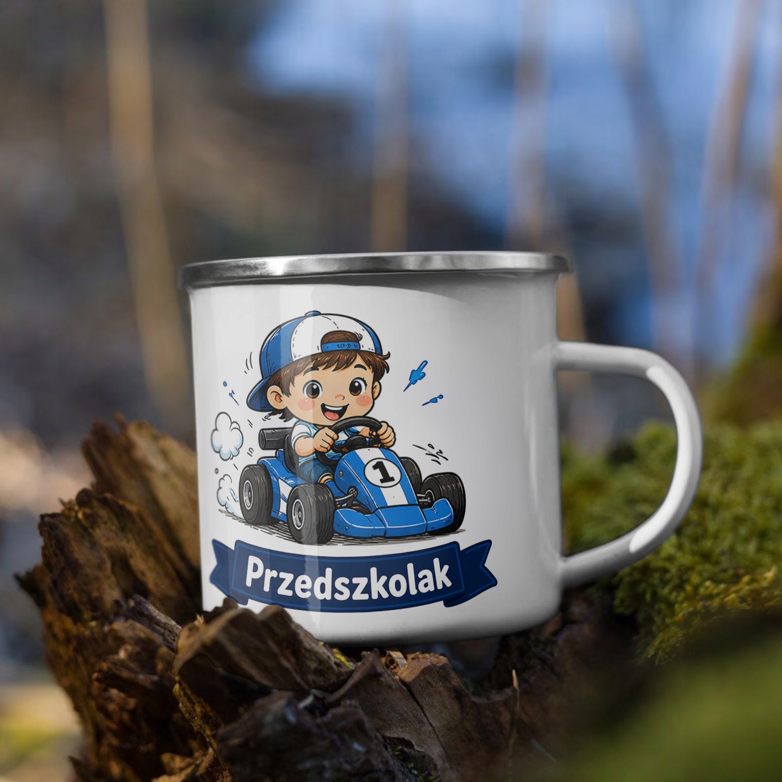 Zestaw Plecak Worek Kubek Emaliowany Z Nadrukiem Przedszkolak Szkoła