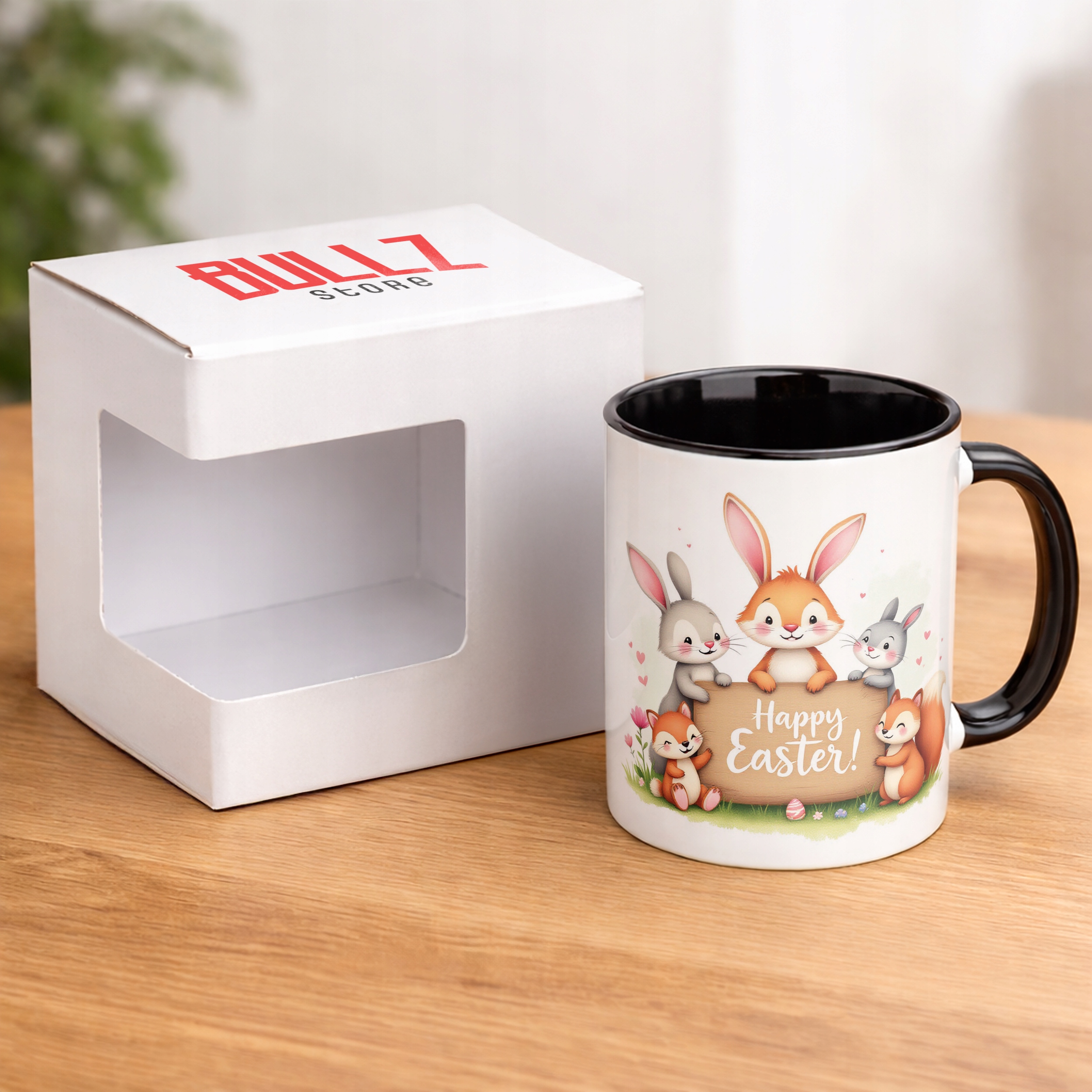 Kubek Czarny Wielkanoc Prezent Happy Easter Prezent Upominek