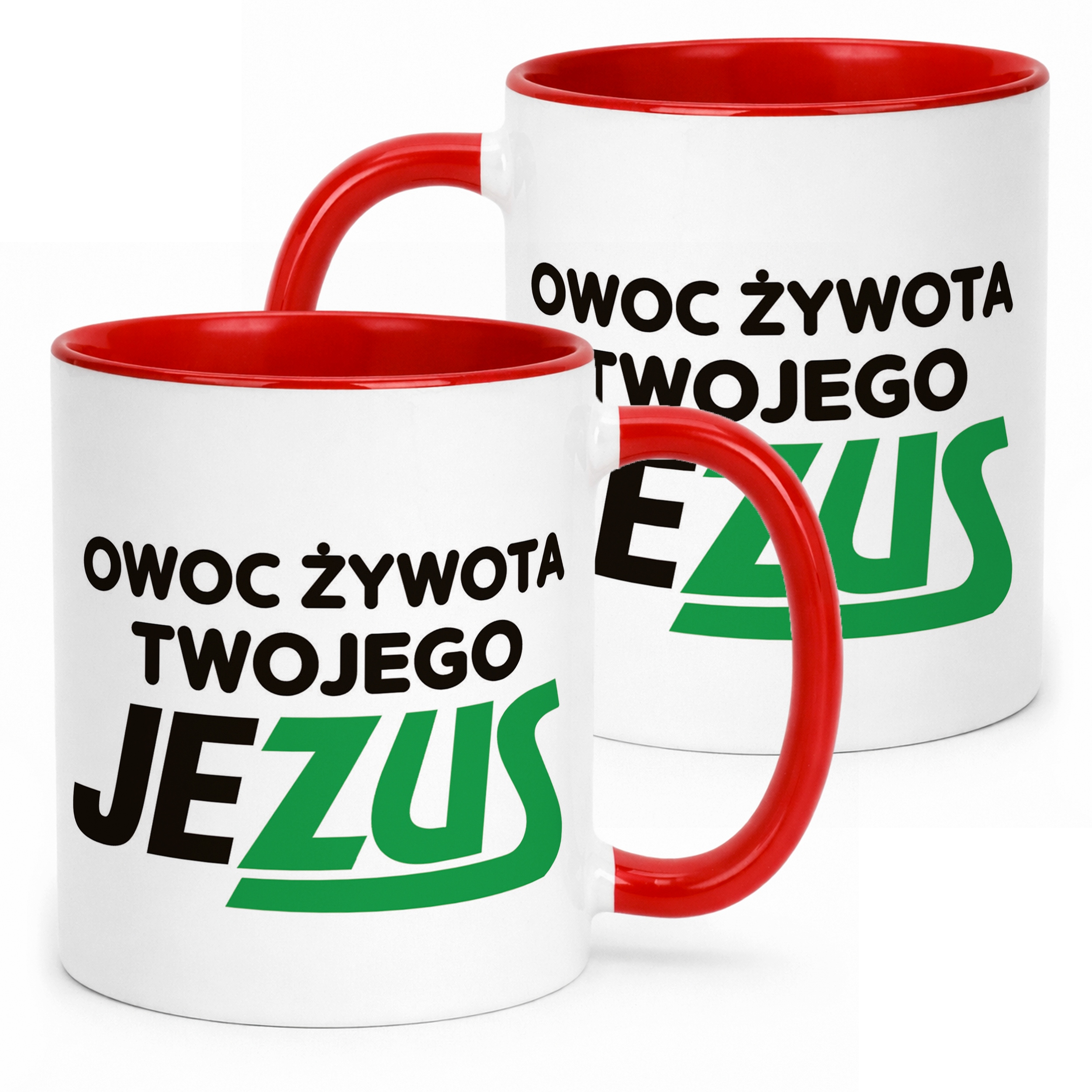 Kubek Czerwony Owoc Żywota Twojego Jezus Śmieszny Zabawny Prezent
