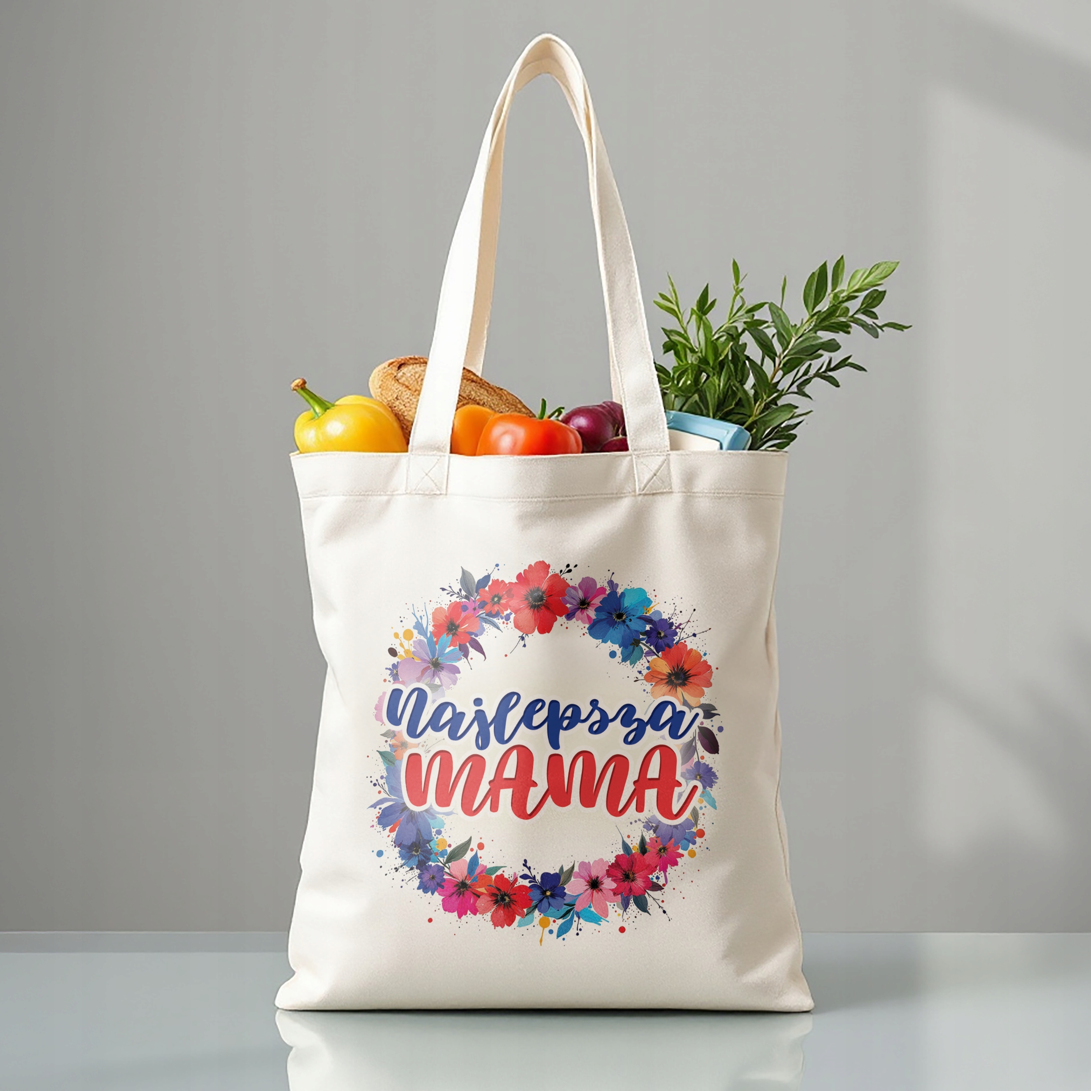Torba bawełniana premium na zakupy Dzień Matki Prezent Najlepsza Mama
