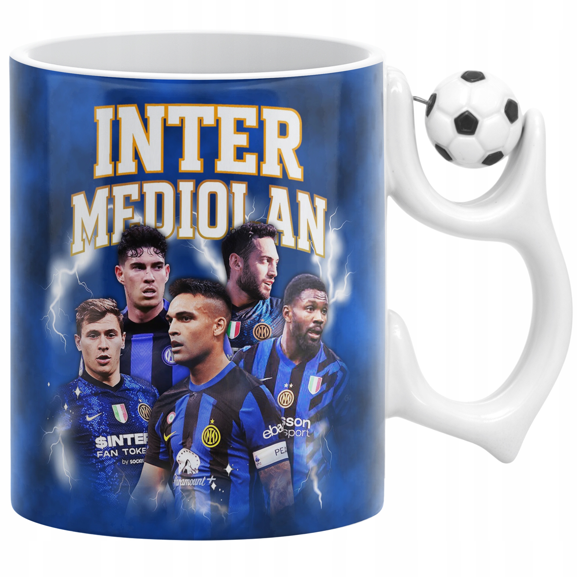Kubek piłkarski Inter Mediolan Martínez Barella Thuram Çalhanoglu Bastoni