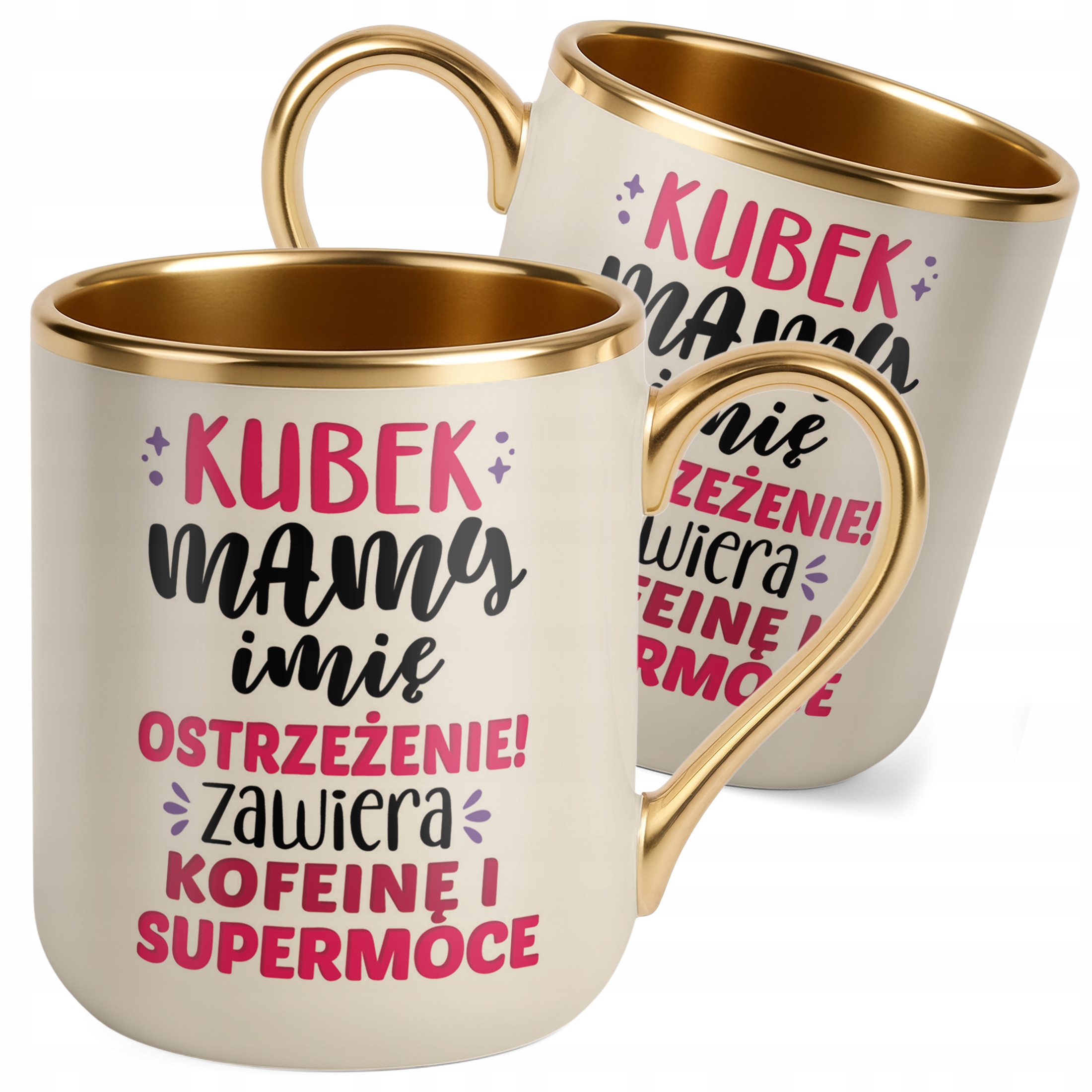 Kubek Premium Złoty Ecru Personalizowany Dzień Matki Dla Mamy