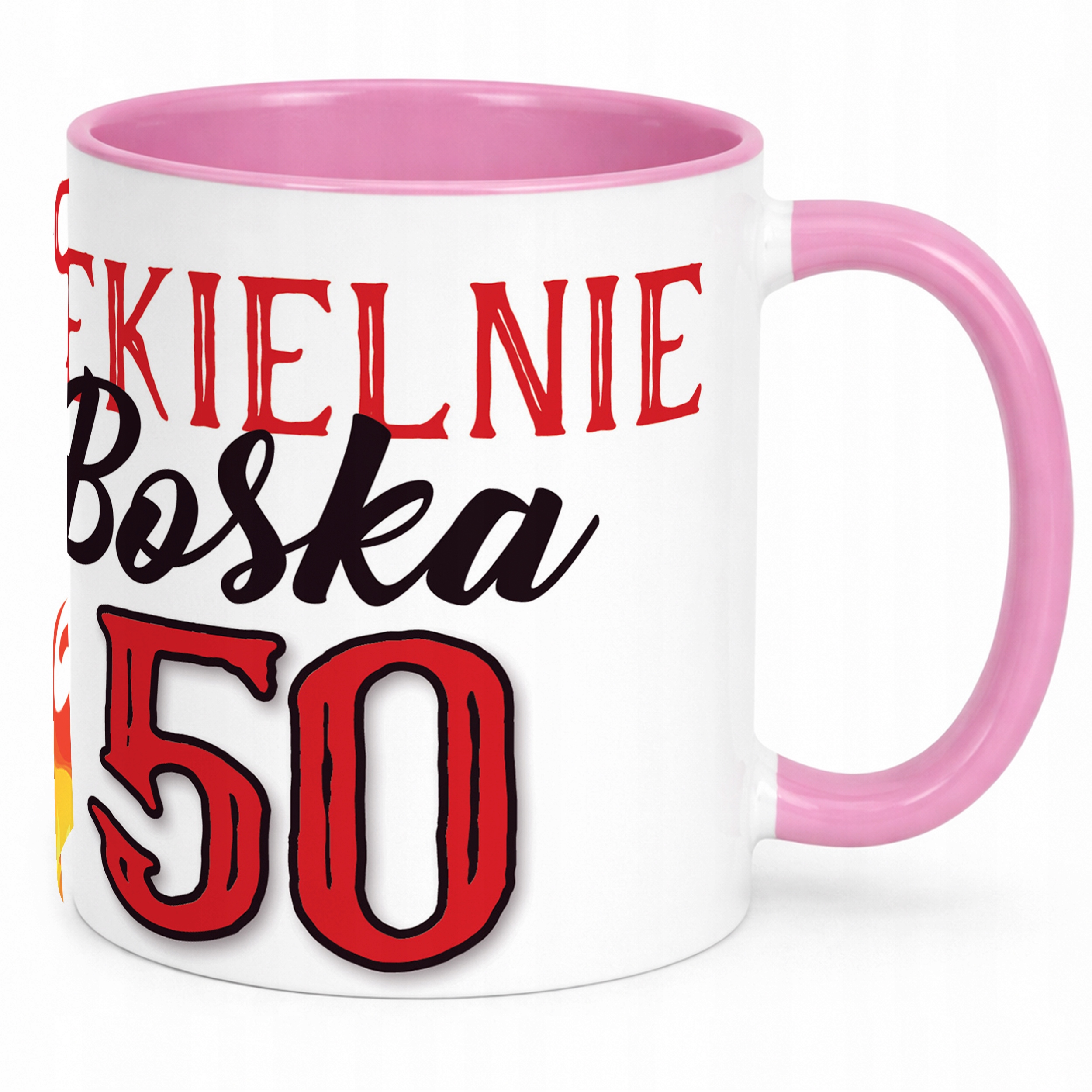 Kubek Różowy Piekielnie Boska 50 Dla Kobiety Urodziny Prezent